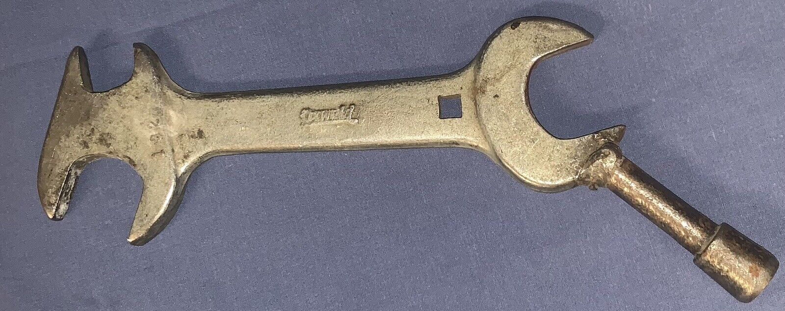 f2 Vintage Oxweld No. 132 3-way Triple Open Ended Wrench Tool altered