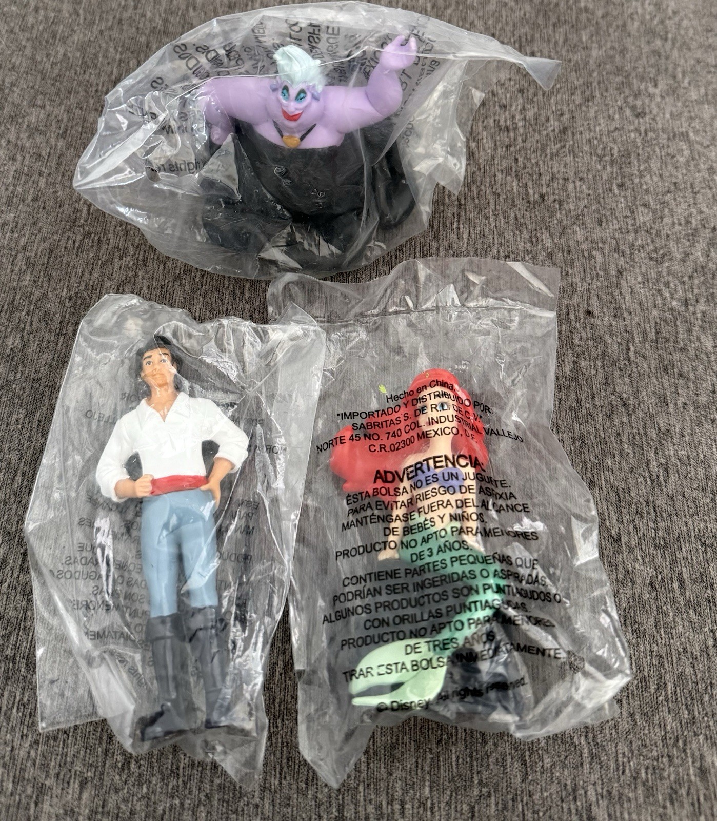DISNEY ARIEL PRINCE ERIC AND URSULA TOY SET OF 3 ~  BRAND NEW ~ 