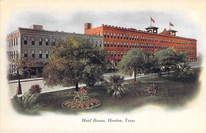Brazos Hotel, Houston, Texas, Posted 1911