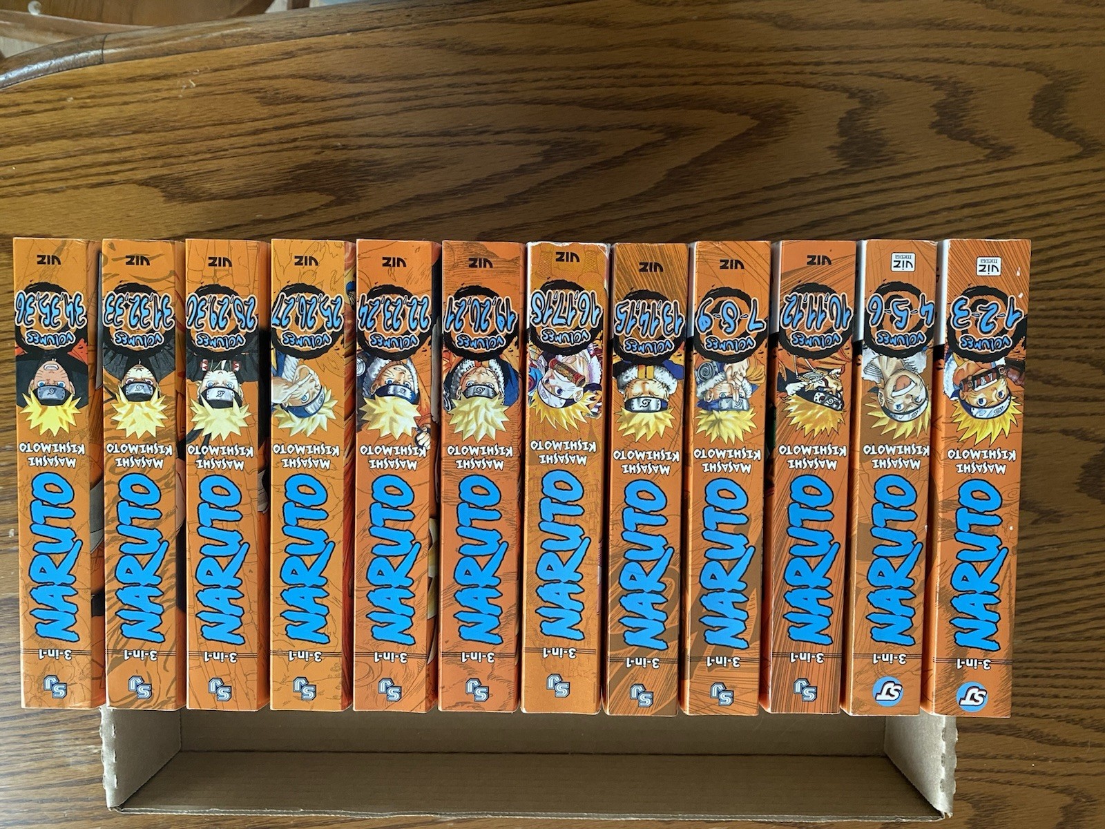 Naruto Manga Comic Books 1-36 Completely In 3 In 1 Volumes English Versión