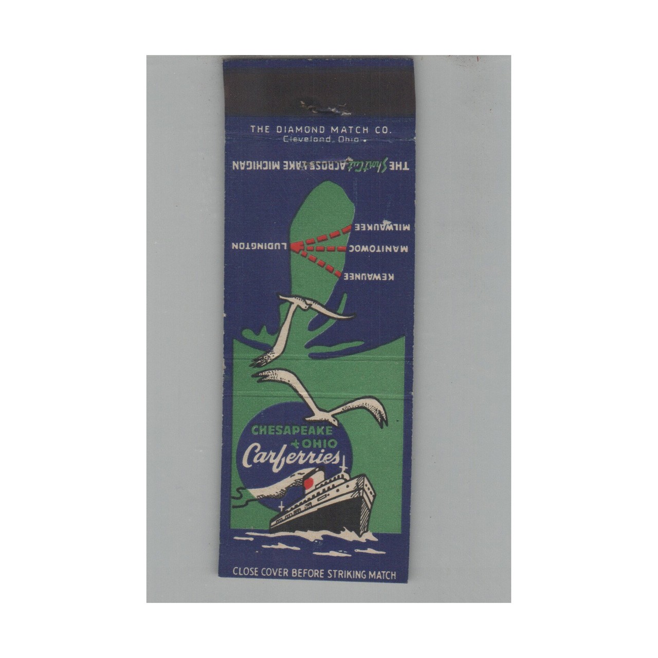 Matchbook Cover Railroad Chesapeake and Ohio Carferries