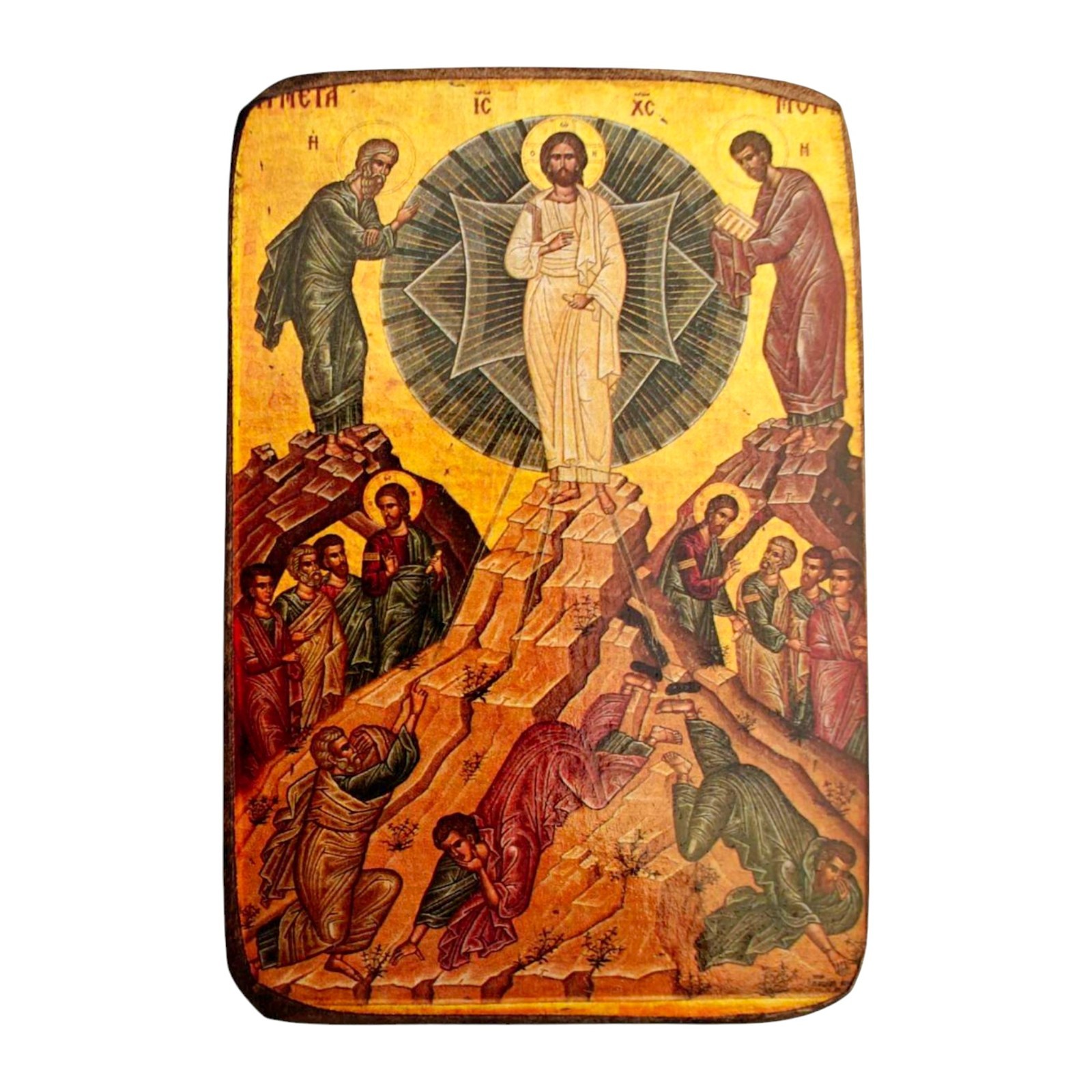 Transfiguration of Christ Orthodox Wood Icon Handmade Greece A0