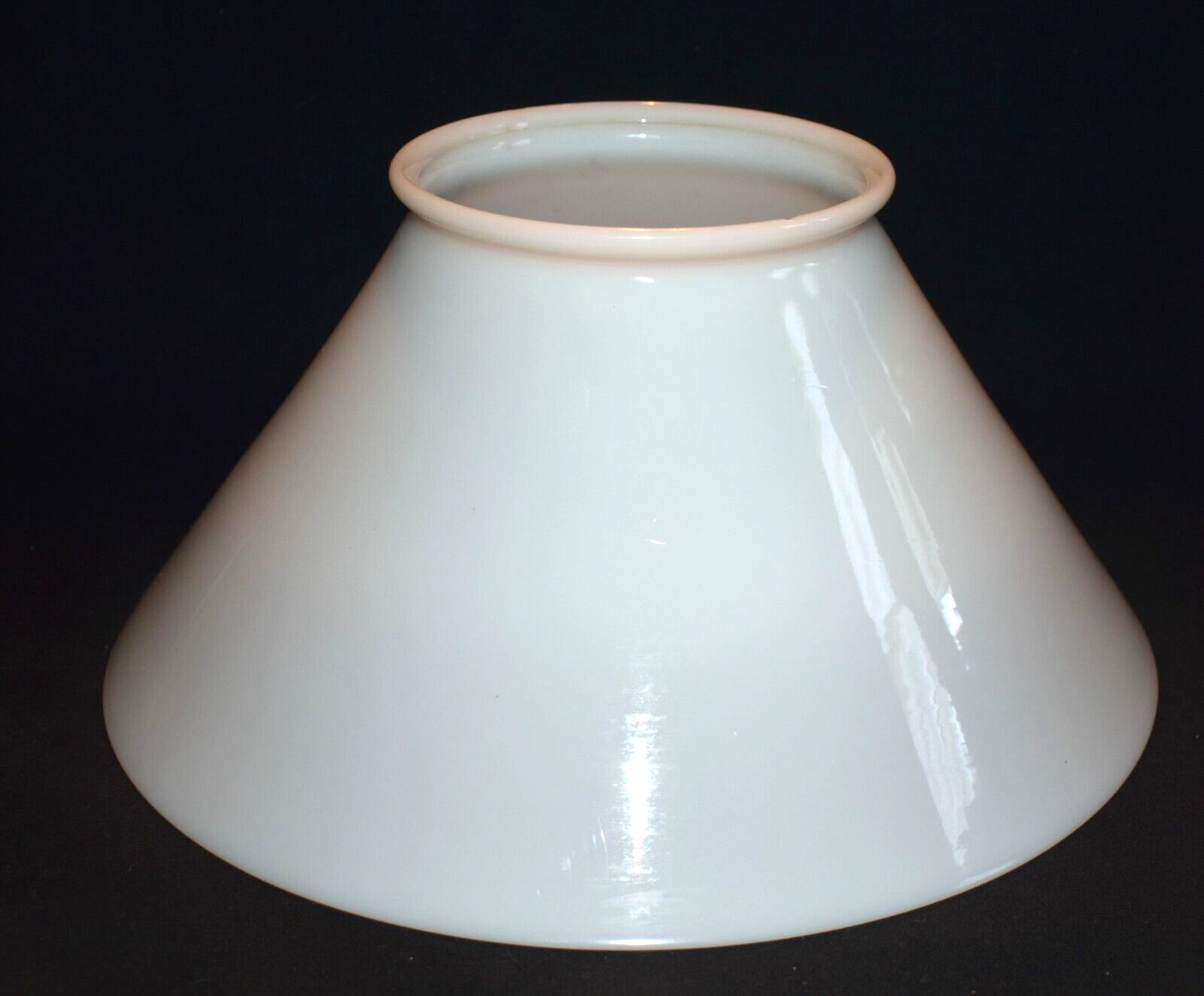Victorian Milk Glass Slant Shade Hanging Kerosene Oil Lamp 6 1/2T X 6 X 13 7/8\