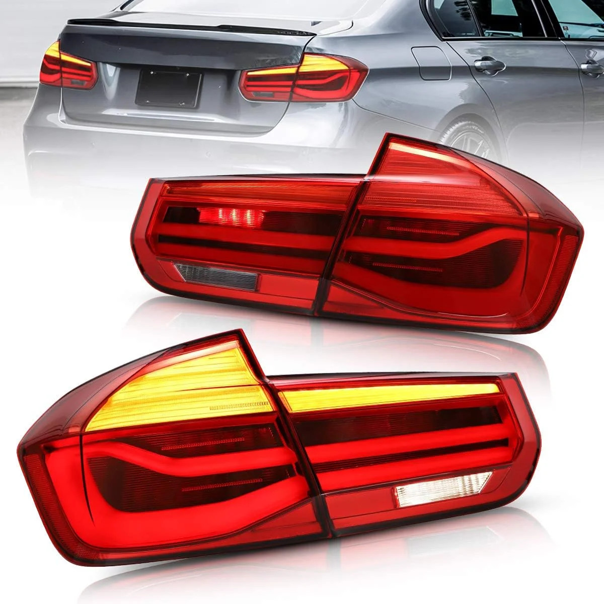 Red LED Tail Lights LCI For 2013-2018 BMW 3Ser F30 F35 F80 M3 Sedan Rear Lamp LR
