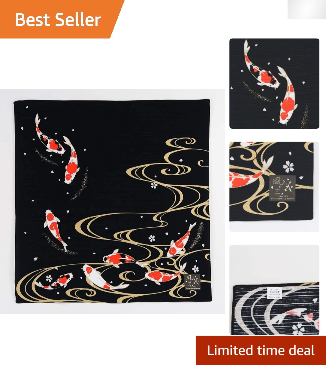 Reversible Black Furoshiki – Elegant 19\