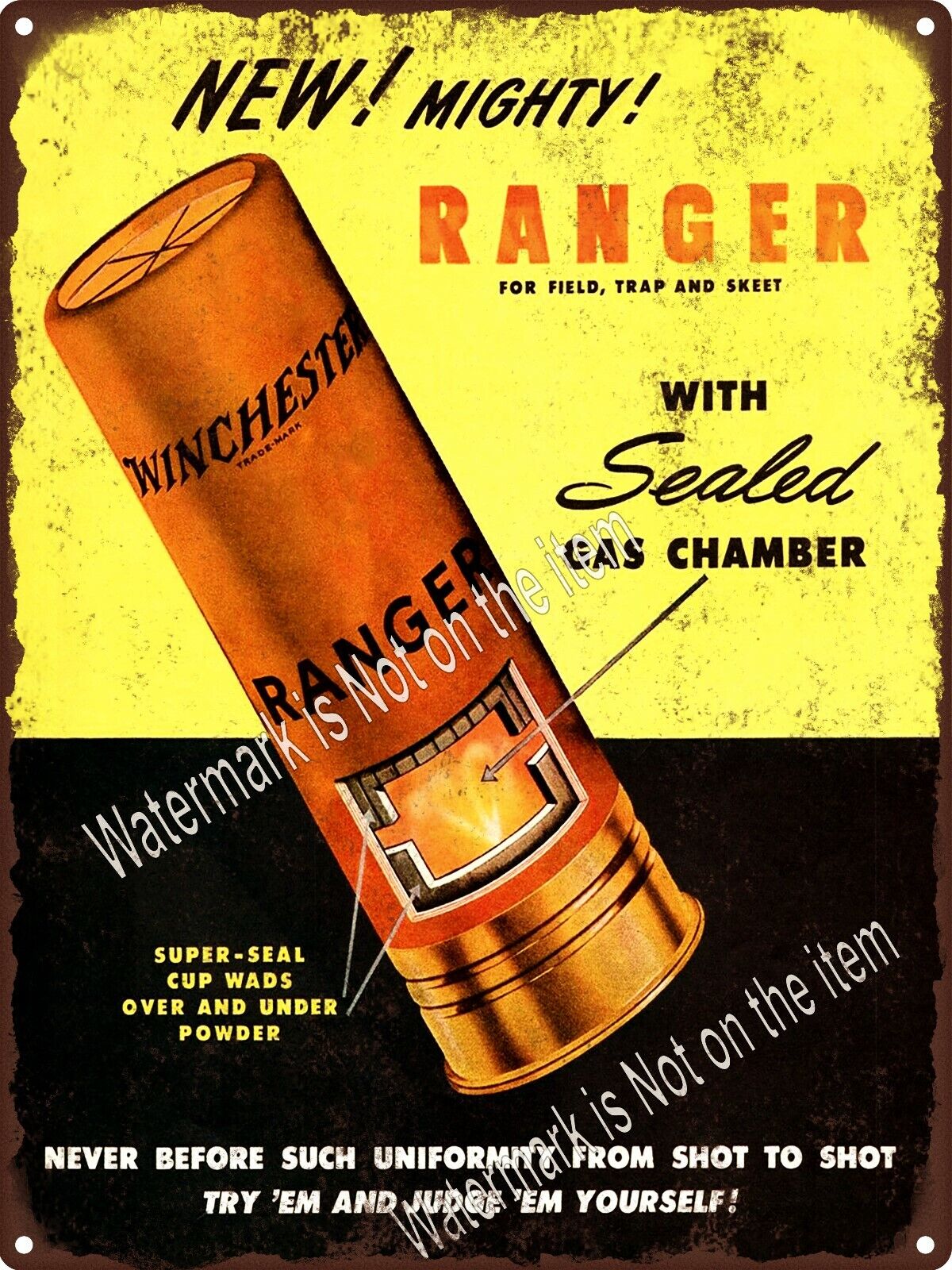 1948 Winchester Shot Gun Shells Ranger Hunting Metal Sign 9x12\