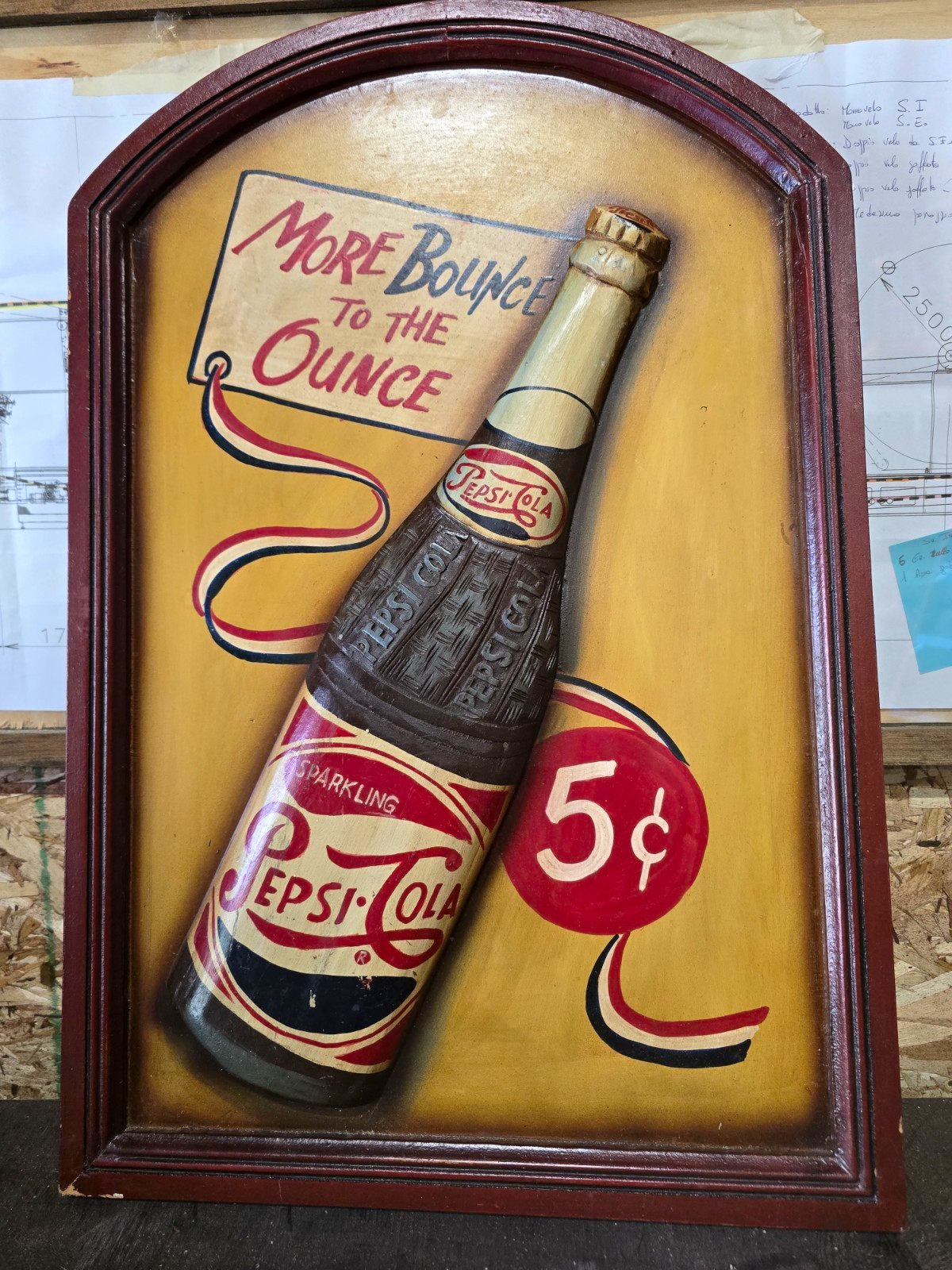 Vintage Pepsi-Cola Advertising Sign \