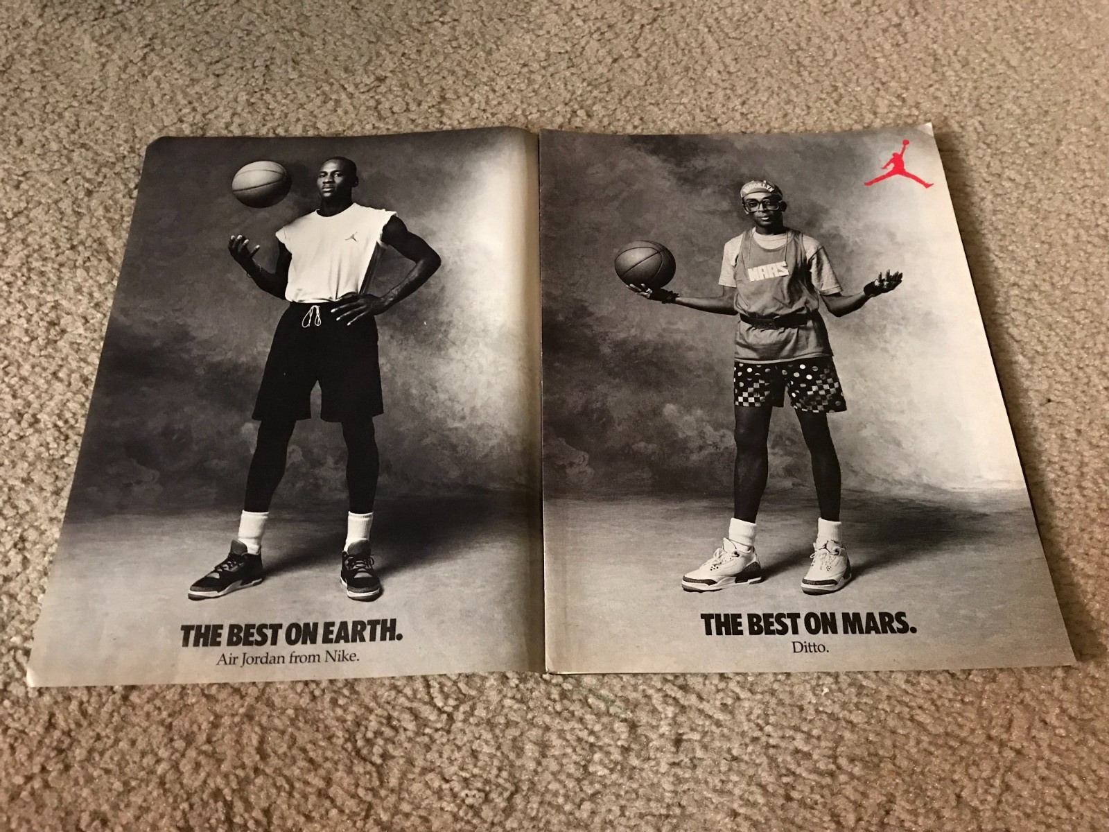 Vintage 1988 NIKE AIR JORDAN III 3 Shoes Poster Print Ad MARS BLACKMON 1980s