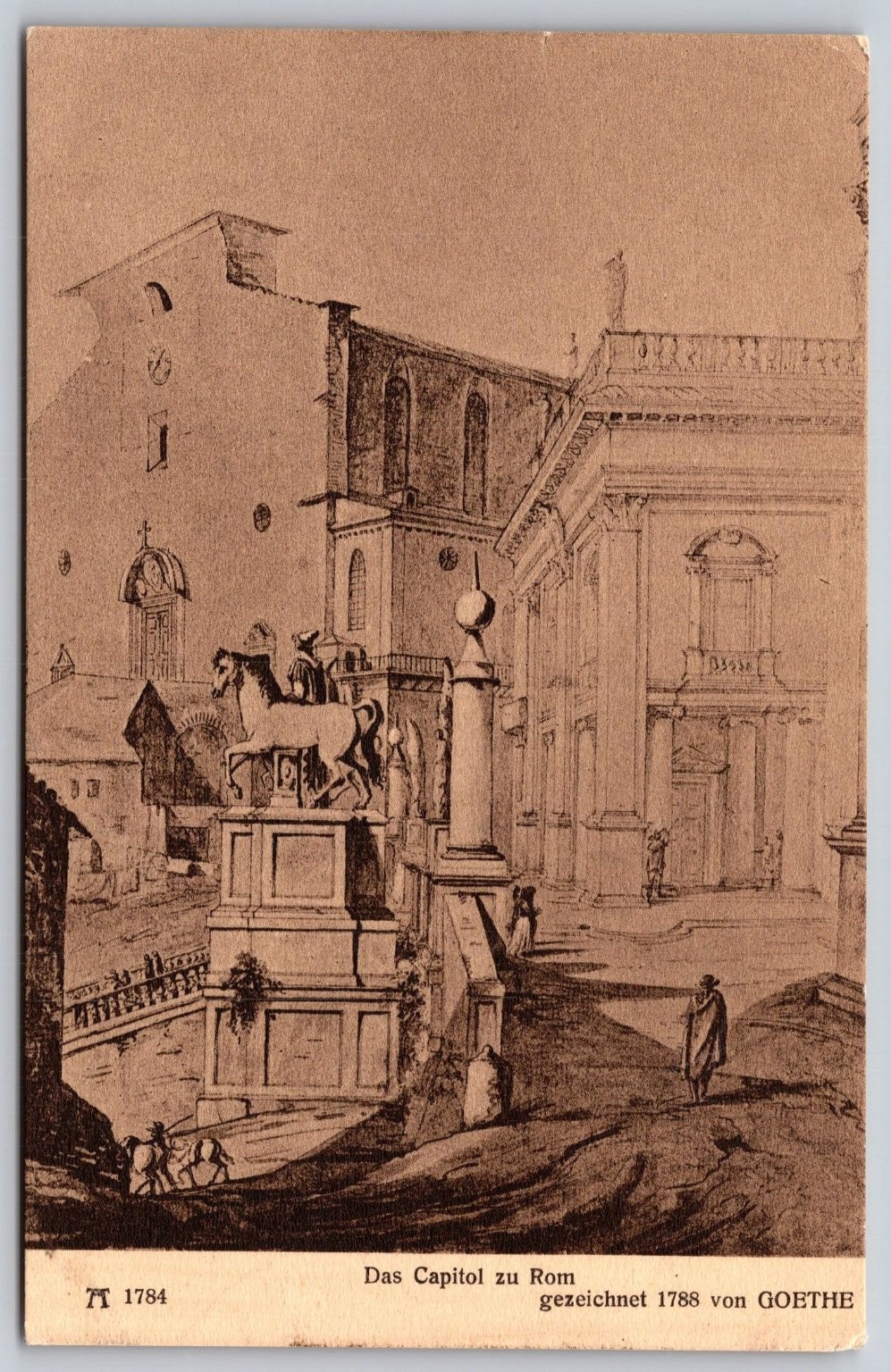 Goethe 1788 Drawing Capitol Rome Art Postcard Ackermann München M 1784 F412
