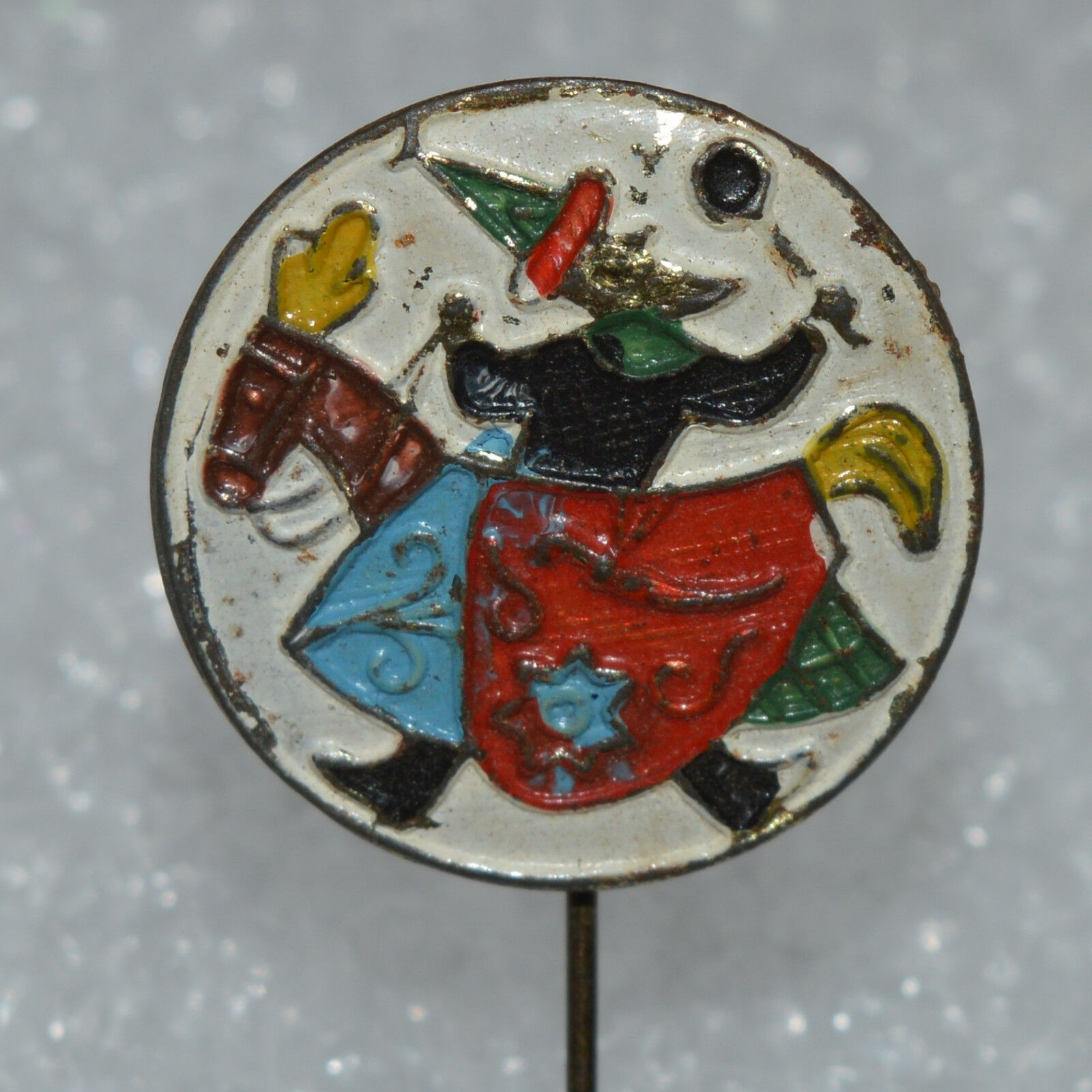 Arabian Arap Gypsy clown wizard magician juggler horse vintage pin badge