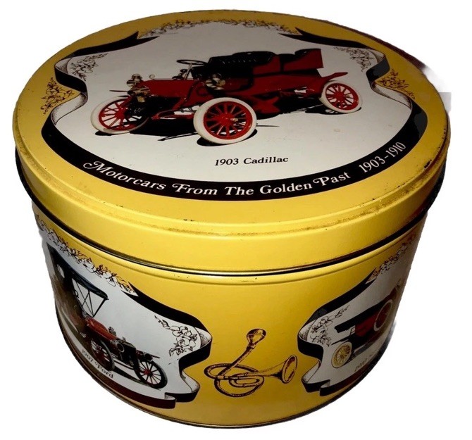 Cute Motorcars Antique Cars The Golden Past 1903-1910 Tin Box Deep 