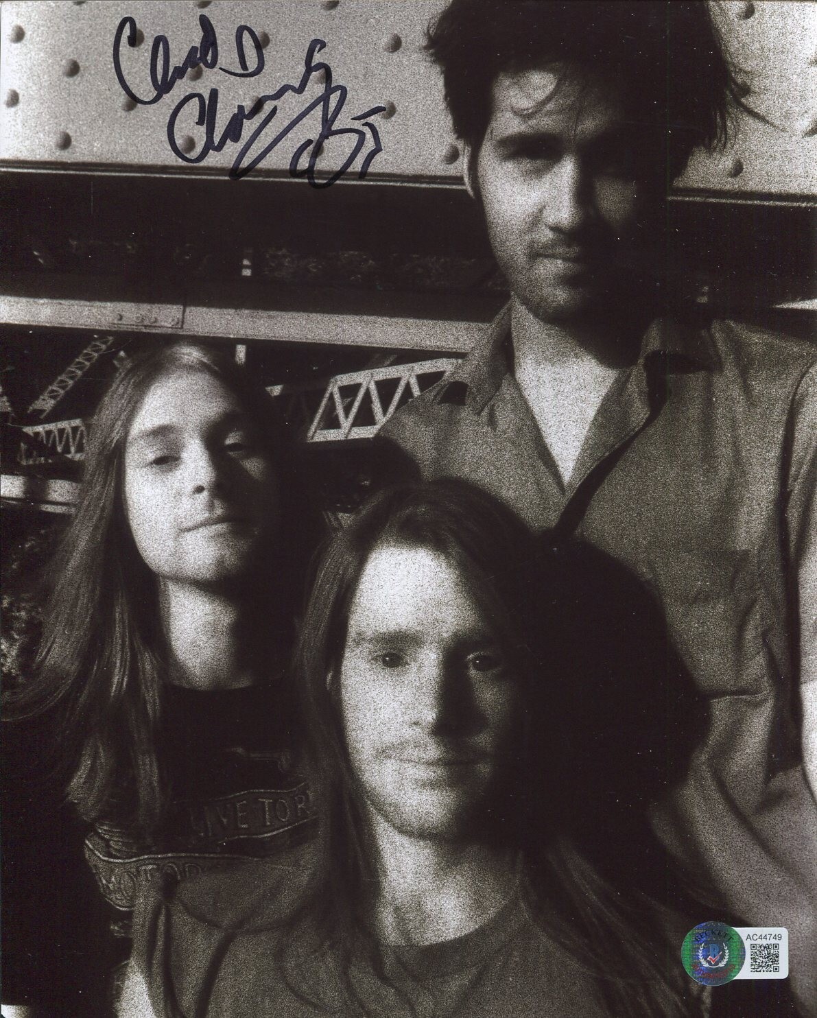 Chad Channing Nirvana Drummer Signed Autograph Photo W Kurt Cobain BAS Beckett