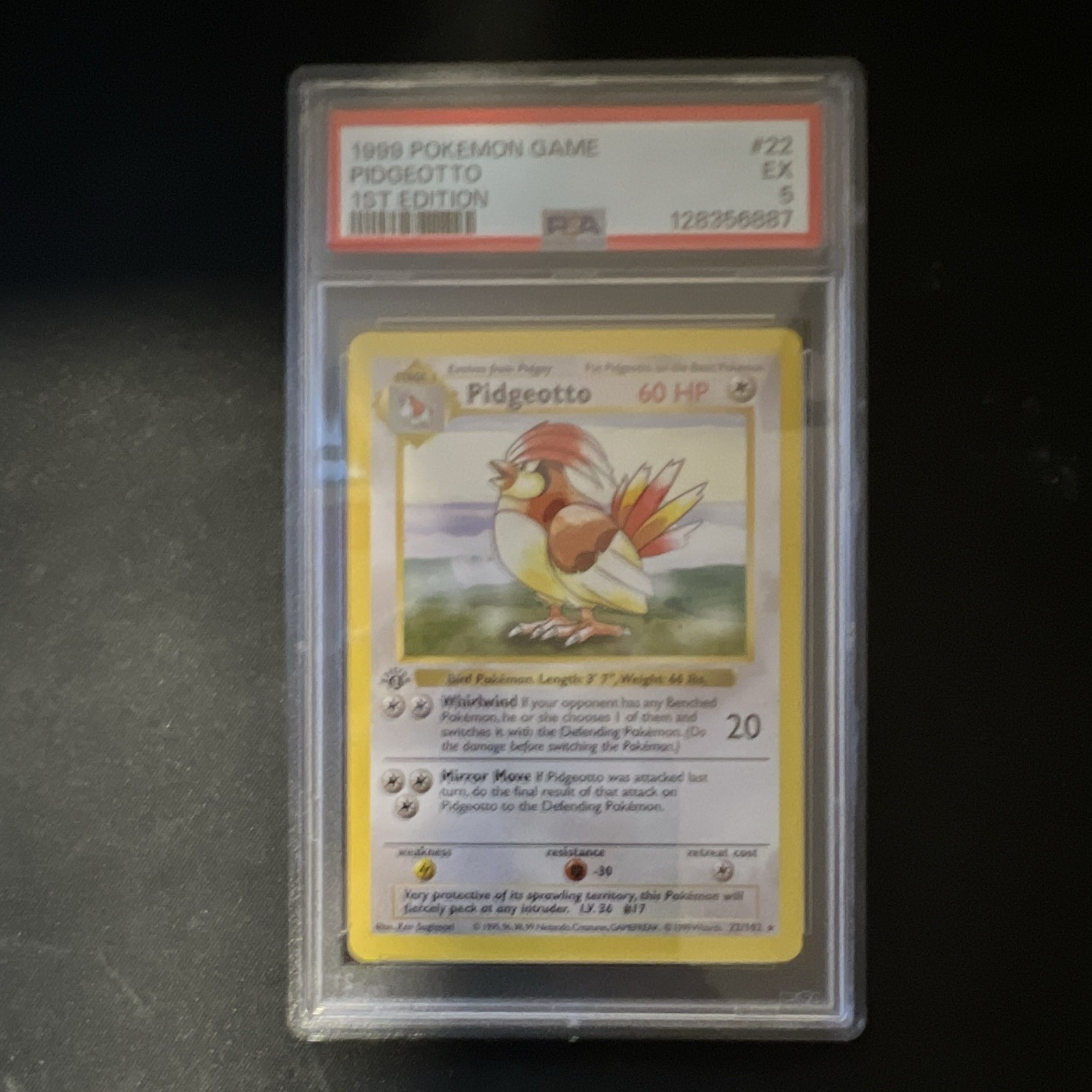 1999 Pokemon Game Pidgeotto #22 1st Edition PSA 5 Graded Cert 128356887