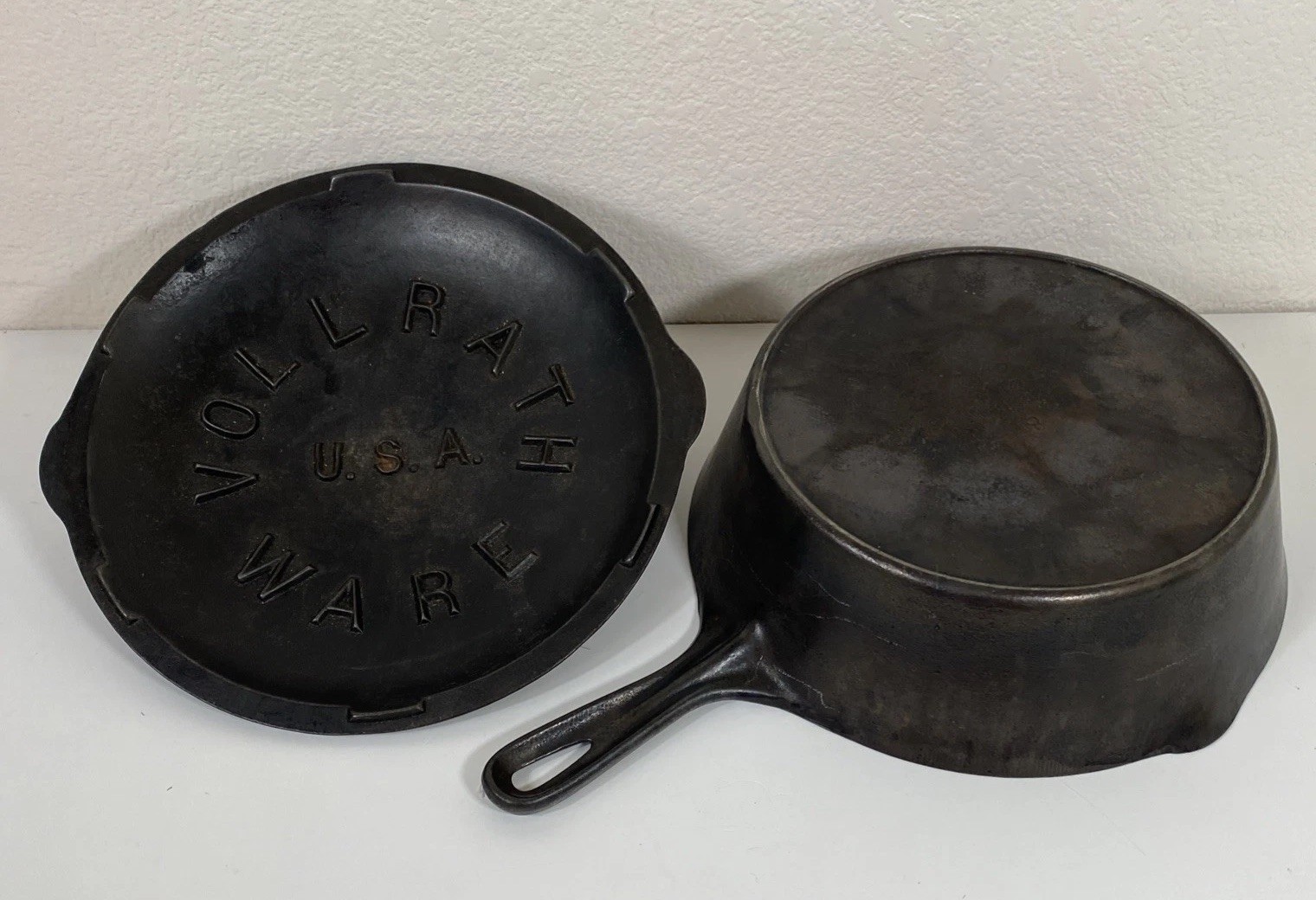 Antique Vollrath Ware #8 Deep Cast Iron Deep Skillet pot pan Made In USA