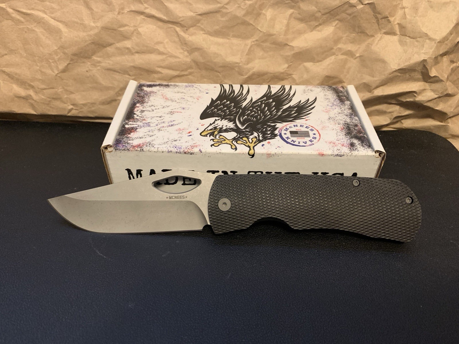 McNees Dixon 3.75” CPM MagnaCut Antiqued Diamond Titanium Stonewash BNIB