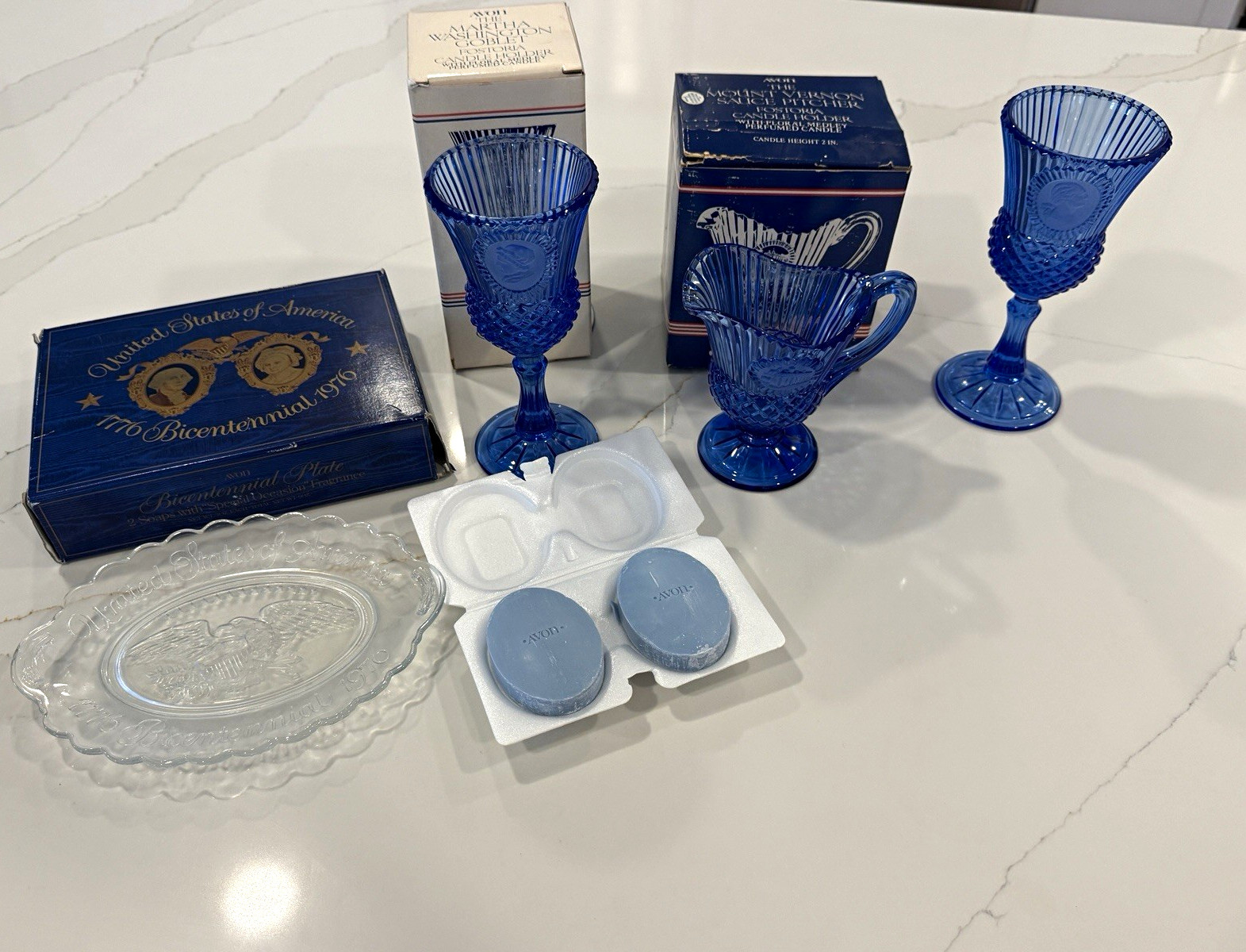 Vintage 1976 glass set - Celebrate America’s 250th 🇺🇸 Avon Fostoria