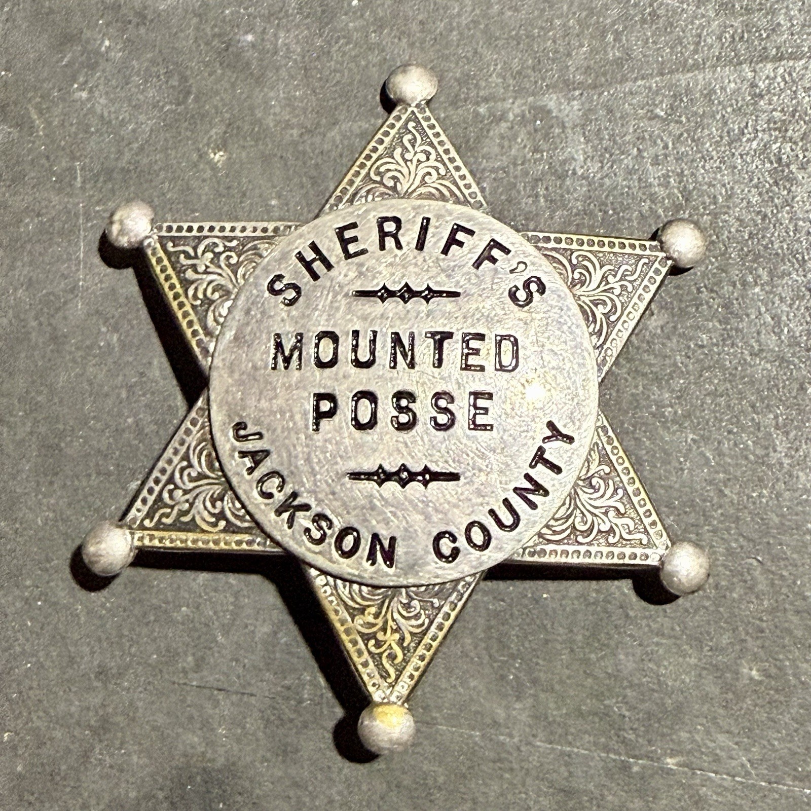 Original Antique 1930s Jackson County Sheriff’s Mounted Posse Badge