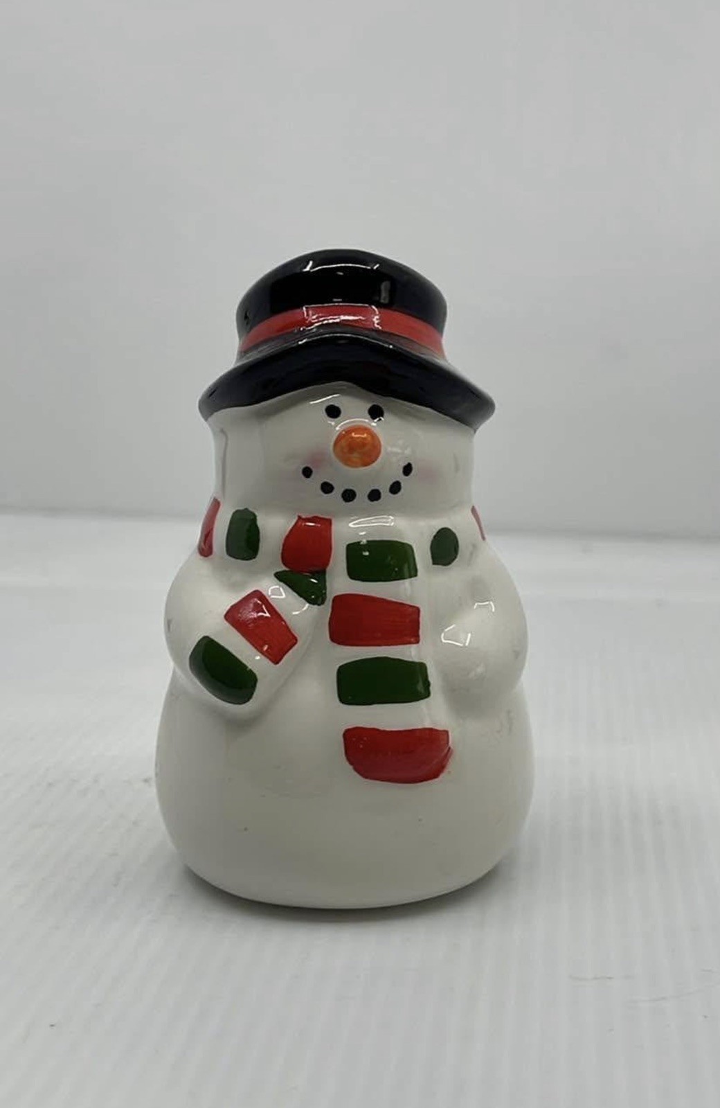 New Vintage Ceramic Snowman Toothpick Holder  Holiday Winter Table Decor