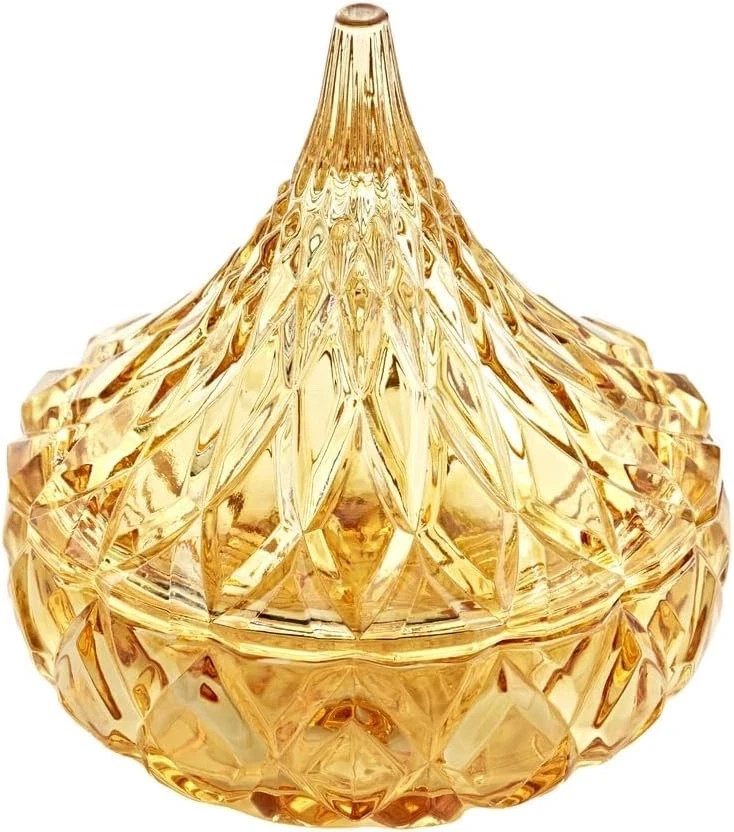 Godinger Hershey's Kiss Candy Dish - Gold,  (Lead-Free Crystal) - NIB 2 Sets