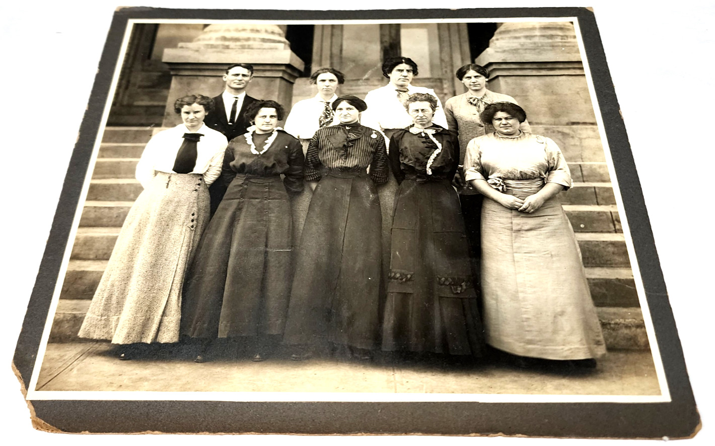 Antique 1900s Edwardian Women Fashion Photo Group Portrait Skirts Blouses 8x10