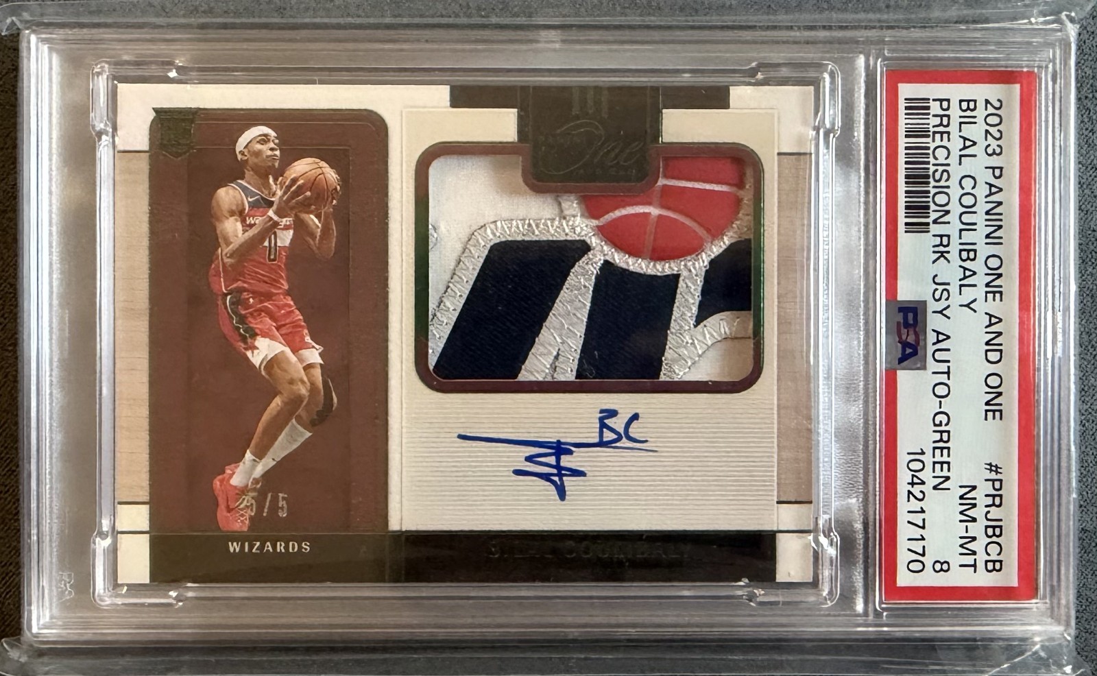 2023-24 Panini One and One Bilal Coulibaly RPA Rookie Logo Patch Auto 5/5
