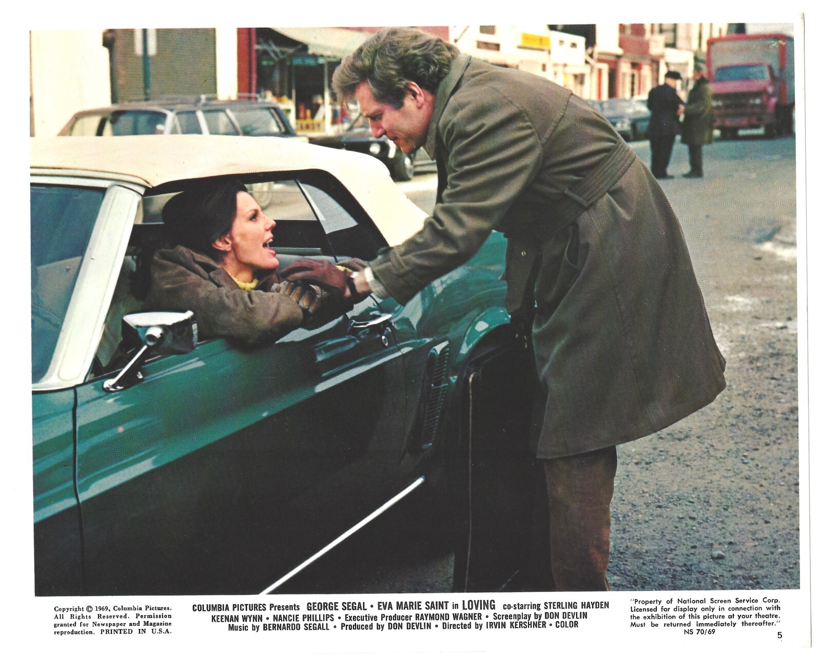 Loving Original Movie Press Photo 1969 1970s Car Window Arguing in City Street