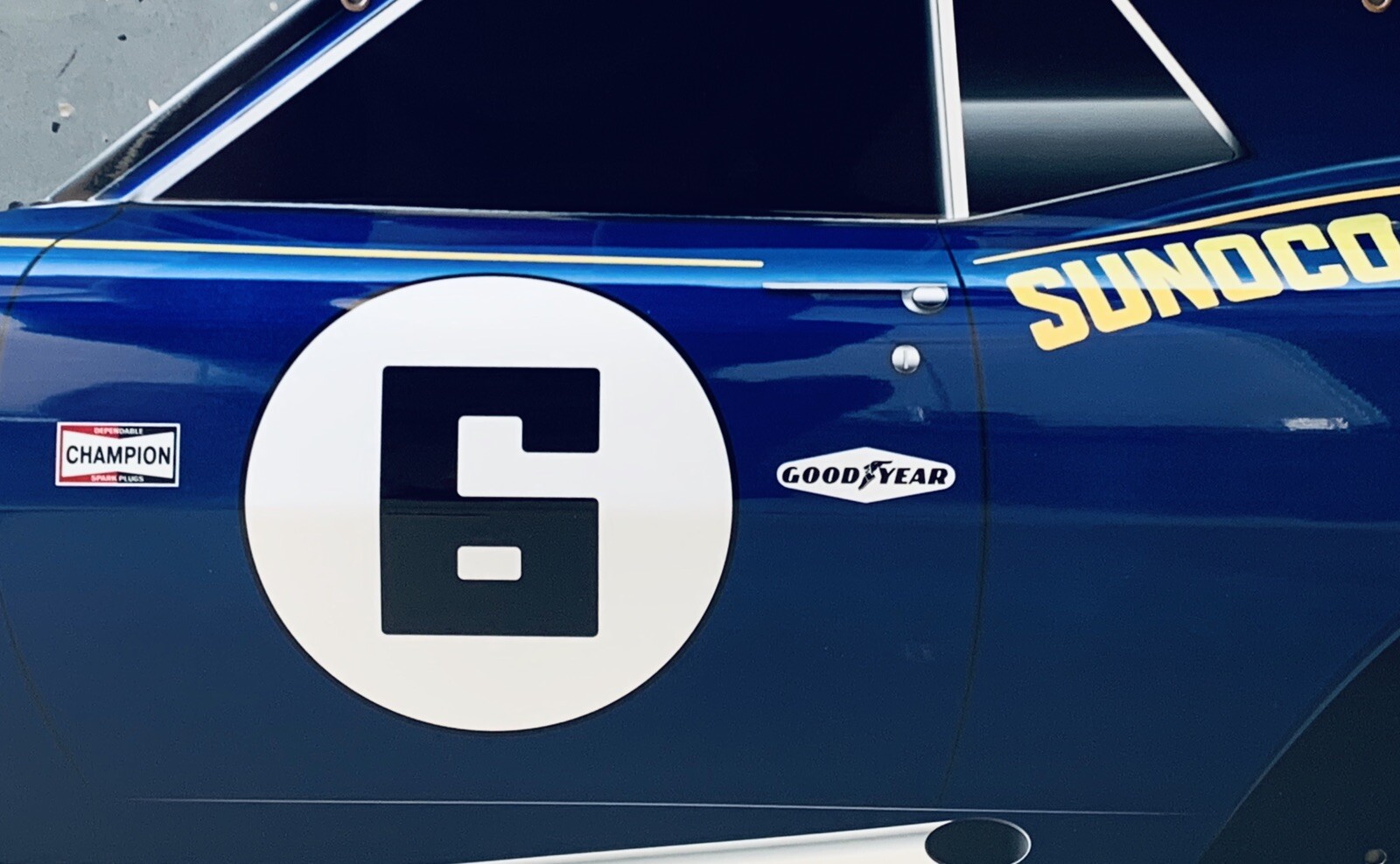 WOW Curved 1968 Camaro Sunoco Number 6 Door Style Sign 3D Effect WOW Curved 1968 Camaro Sunoco Number 6 Door Style Sign 3D Effect