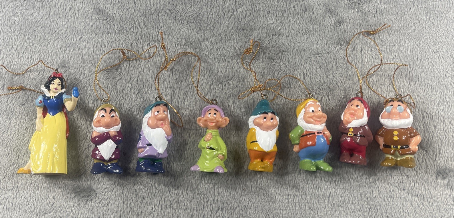Disney Snow White & The Seven Dwarfs Christmas Ornaments Complete Set 