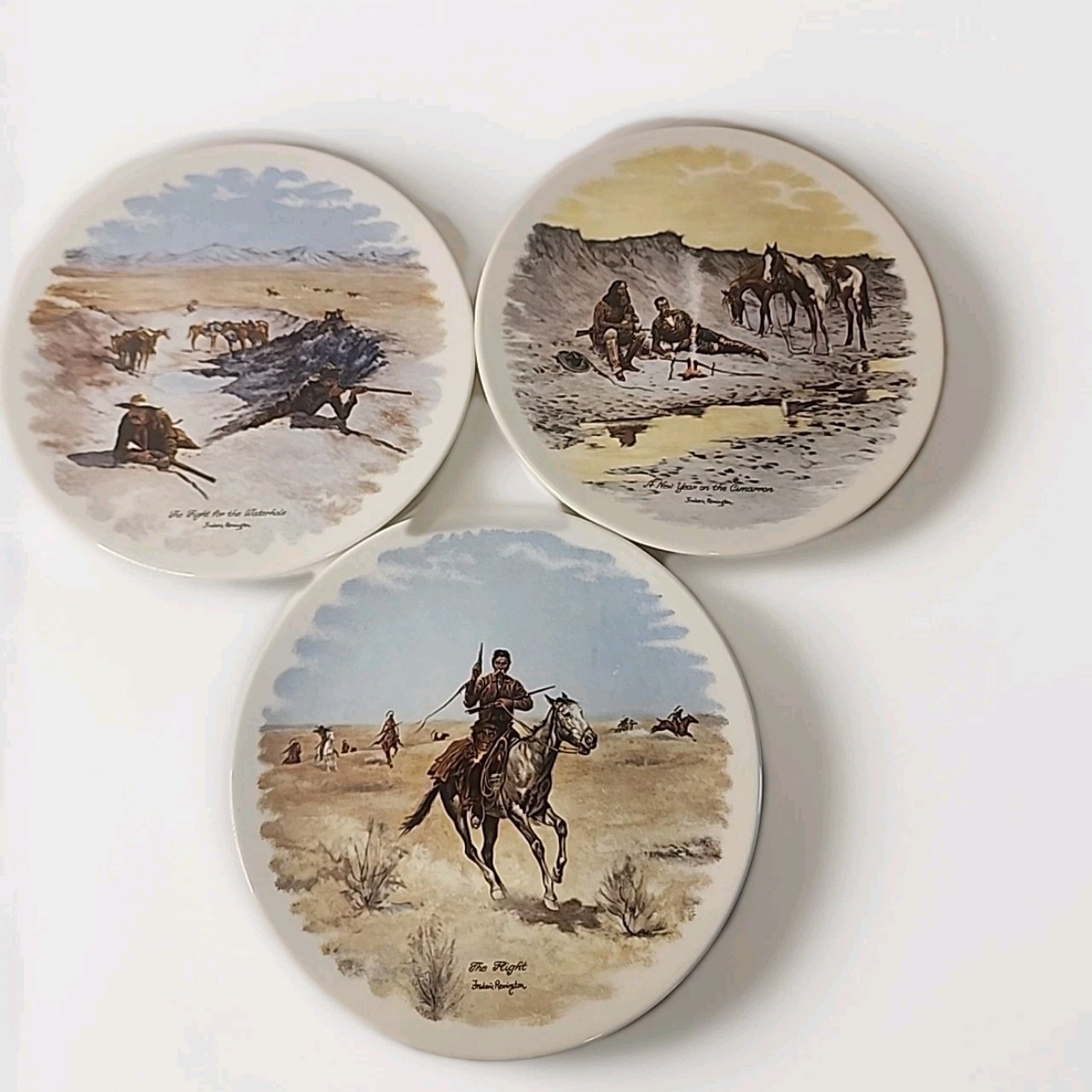 Gorham Frederic Remington Collectible Plates lot of 3 Gorham Frederic Remington Collectible Plates lot of 3