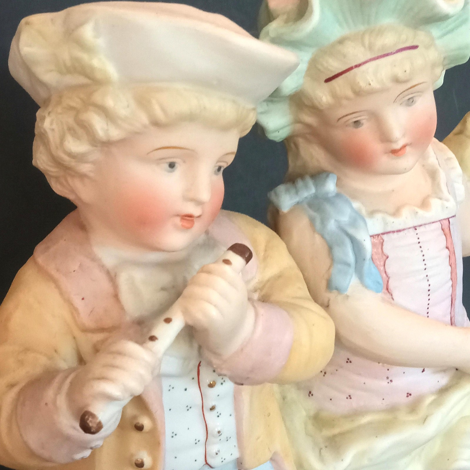 Antique German Bisque Figurine: Colonial Courting Couple, 10.5