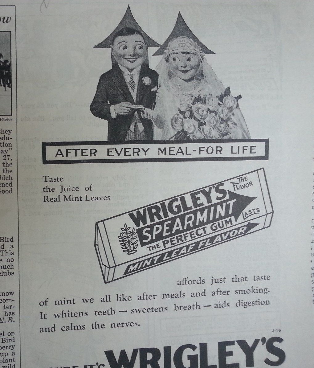 1929 Wrigleys Double Mint Chewing Gum After Every Meal for Life Original  Ad