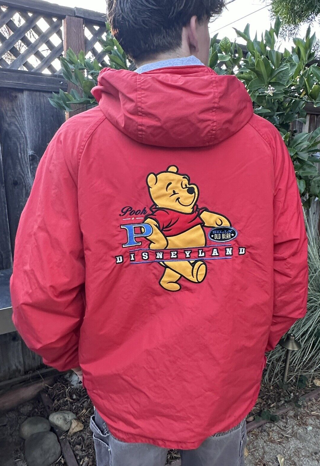 Vintage Disneyland Winnie The Pooh Lined Hooded Jacket Coat Y2k Windbreaker M