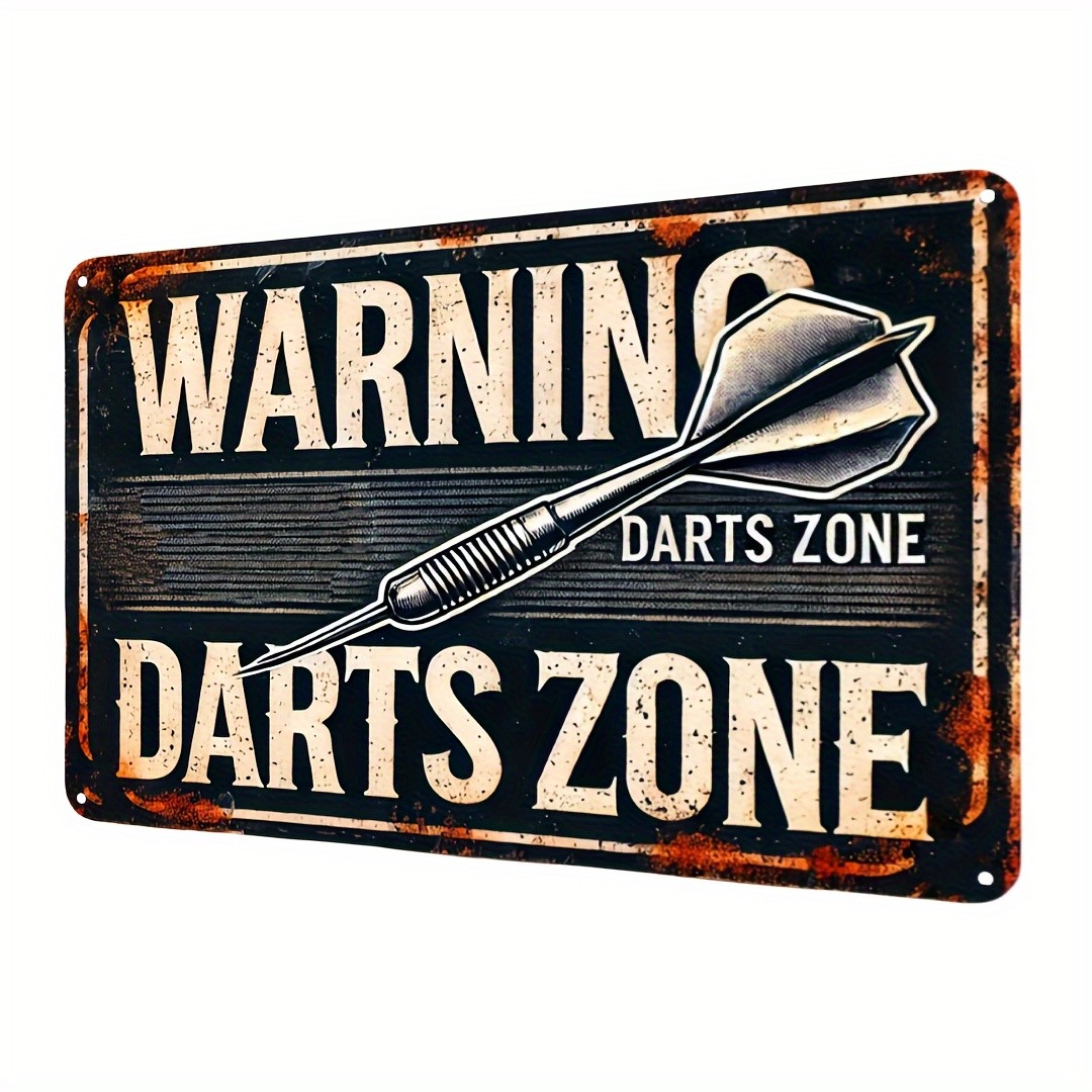 Retro Dart Zone Sign - Single Piece, Tin Metal Signs Home Décor Wall-Mounted Pla