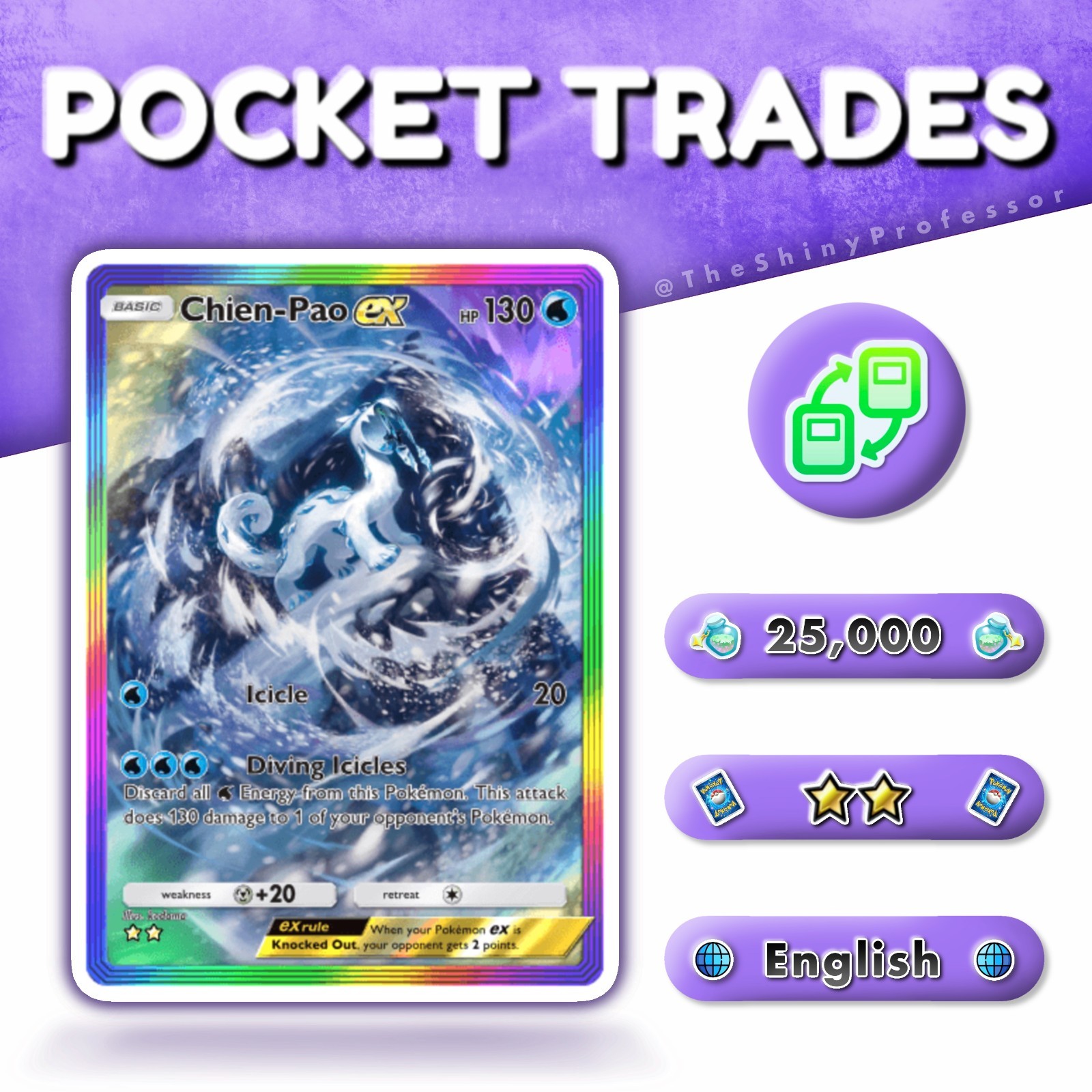 Chien-Pao EX || Rainbow Rare Full Art || Pokémon TCG Pocket | Digital Trade