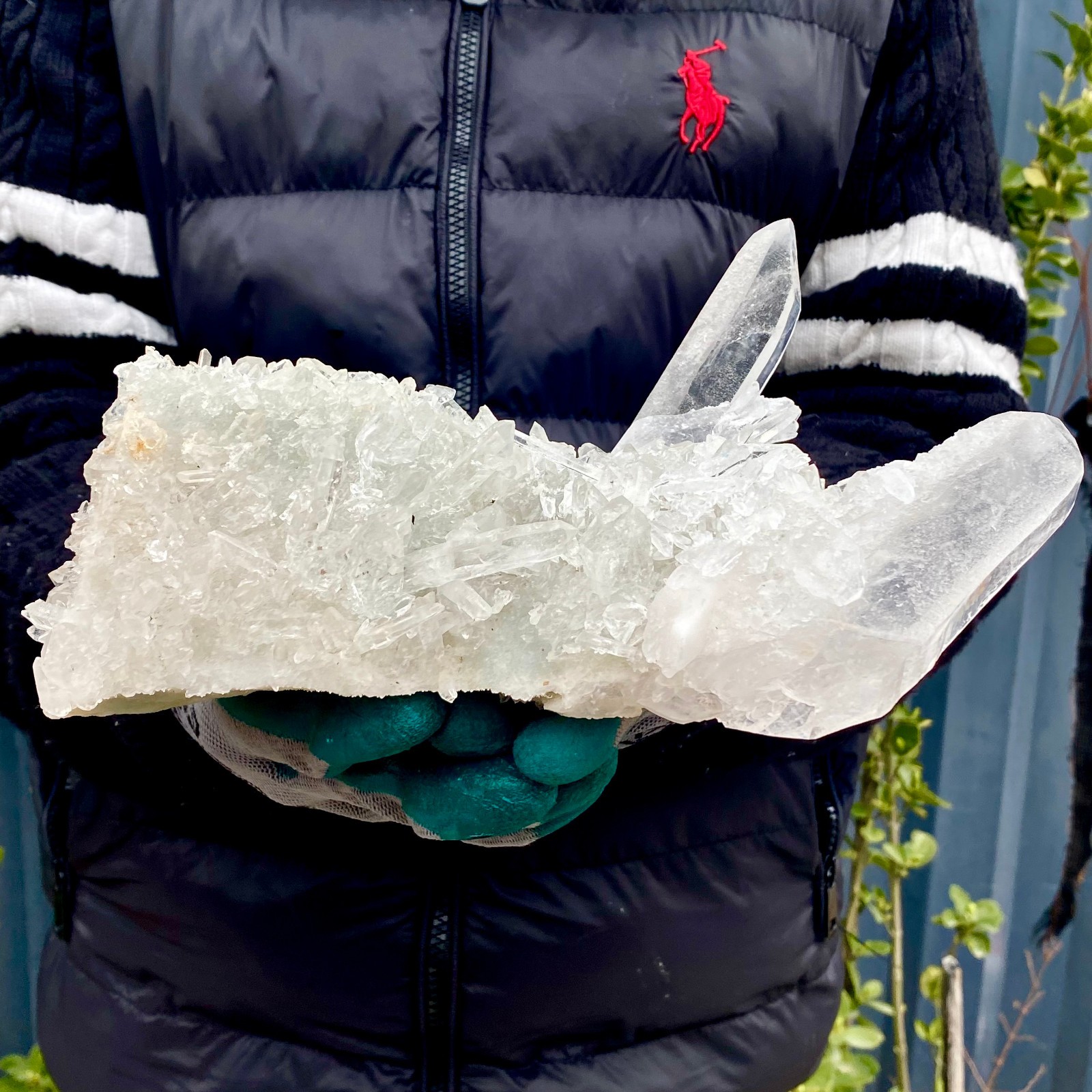 3.4LB A+++Large Natural white Crystal Himalayan quartz cluster /mineralsls