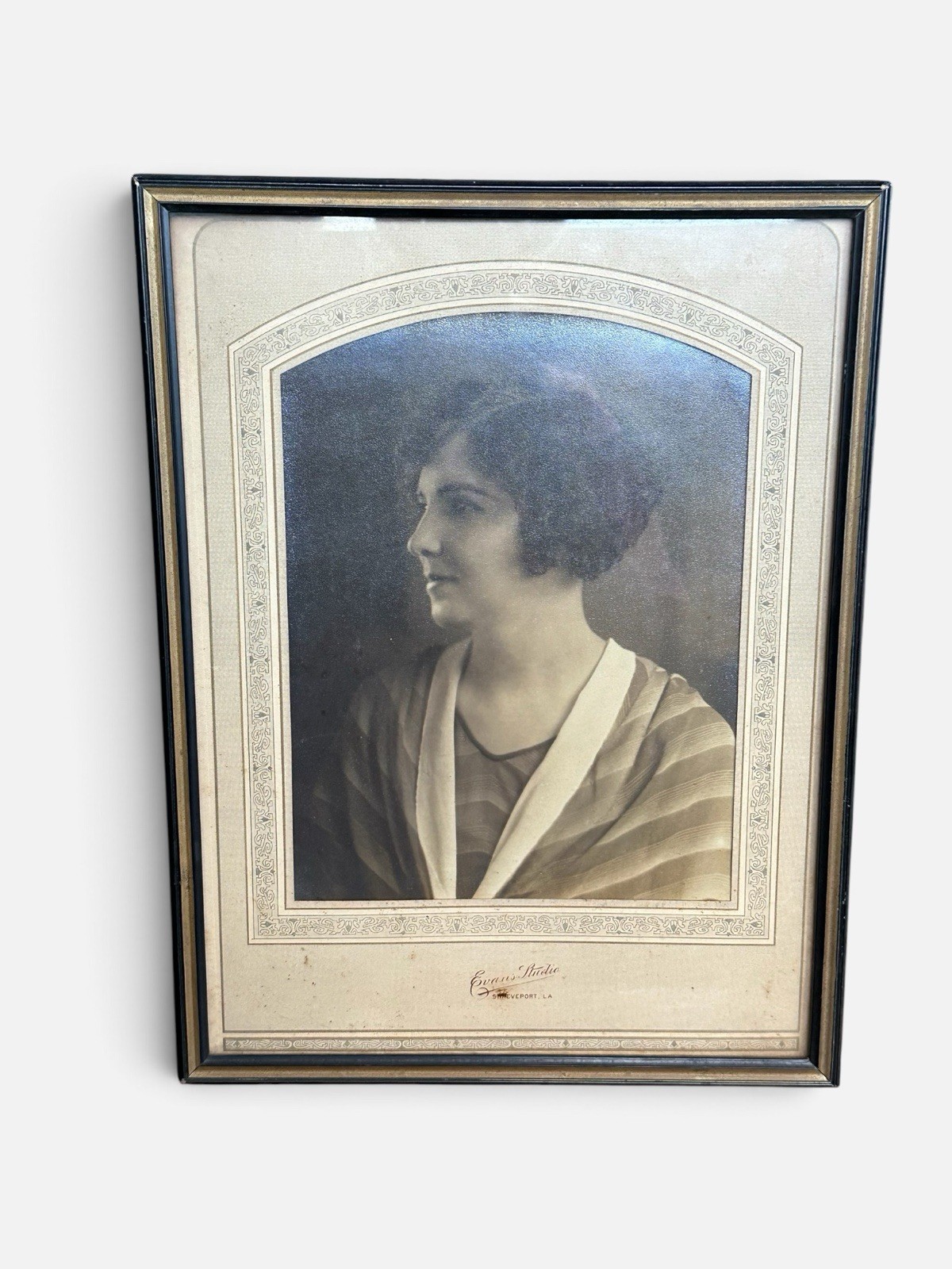 Antique Women’s Portrait Gelatin Sliver Framed  1910-20 Gallery Wall   14” X 10”