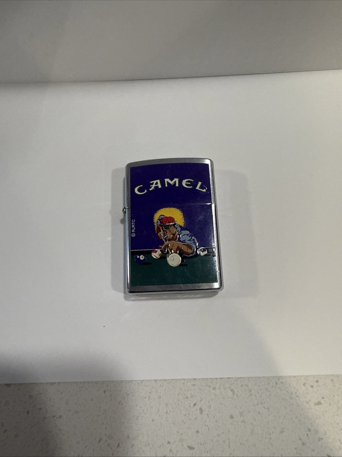 Zippo 1998 Joe Camel Playing Pool RJRTC Chrome Lighter New Sealed