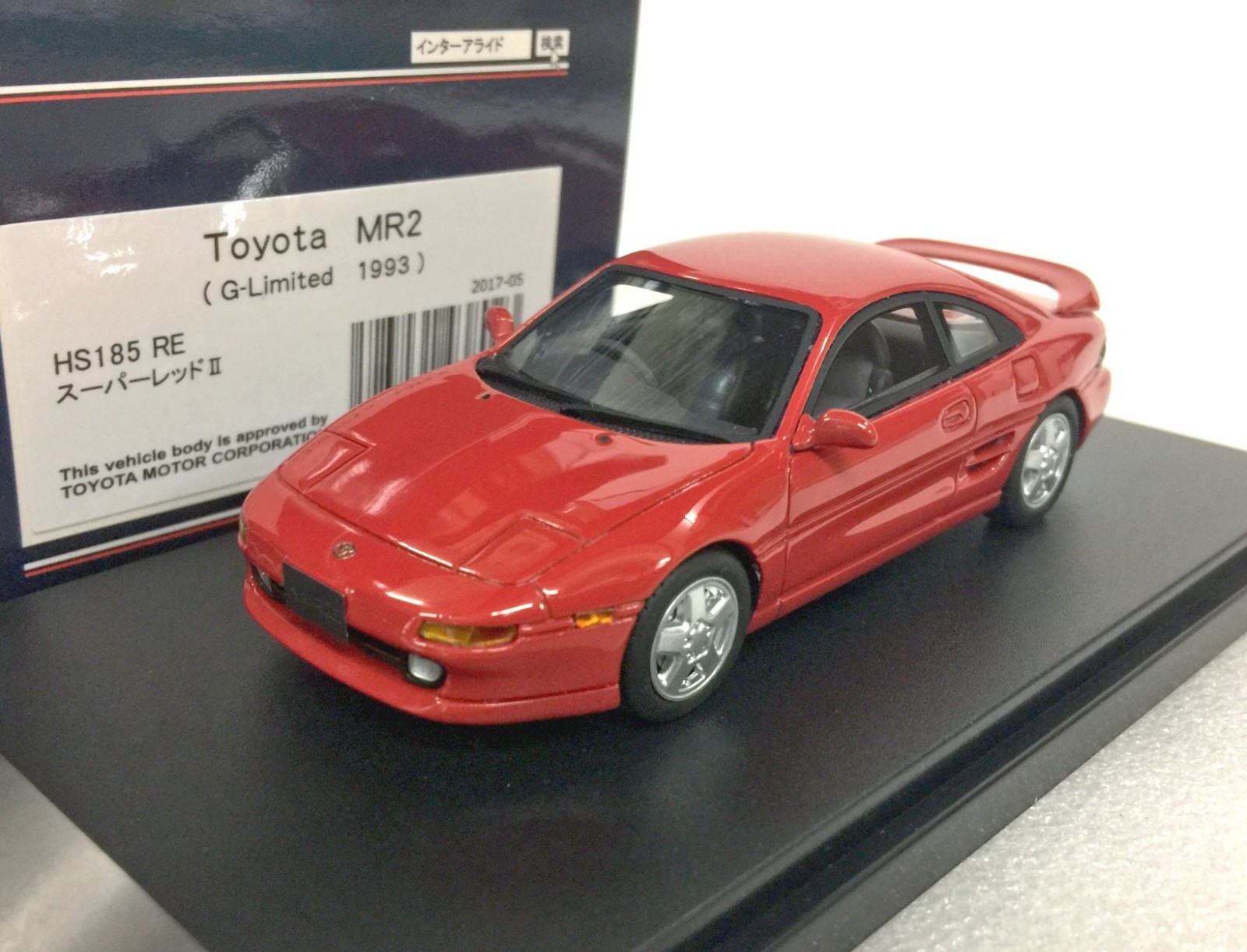 po Hi Story HS185RE Toyota MR2 G Limited SW20 1993 Red 1:43 scale model car