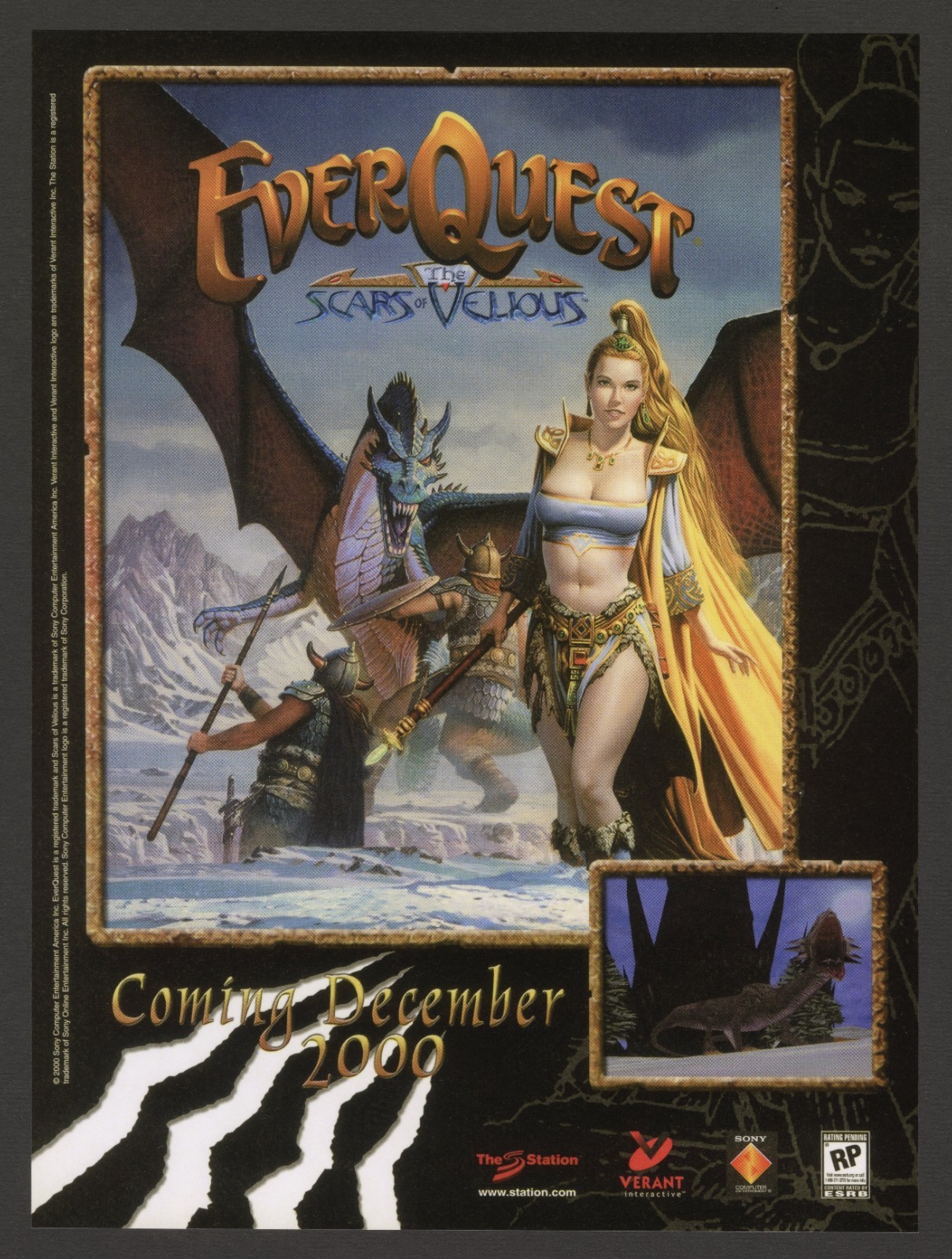 Everquest The Scars of Velious PC Game Expansion Promo Ad Wall Art Print Poster