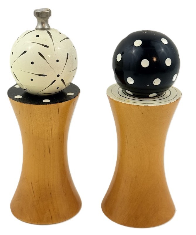 William Bounds Pep Art Wood Pepper Mills Grinders Set Robert Wilhelm