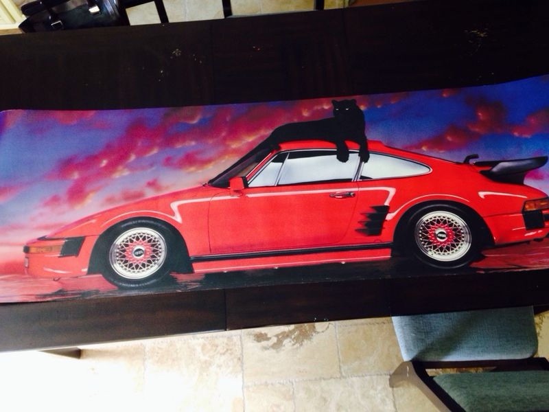Porsche Poster 6 Foot By 2 Foot Giant Brand New In Sleeve Panther 930 Slantnose Porsche Poster 6 Foot By 2 Foot Giant Brand New In Sleeve Panther 930 Slantnose
