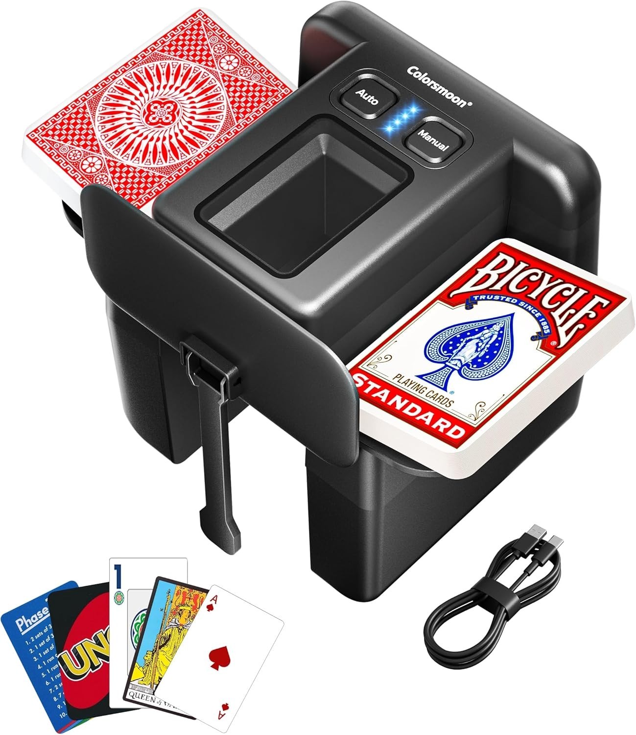 Automatic Card Shuffler - 4-6 Deck USB-C Rechargeable Electric Shuffling Machine Automatic Card Shuffler - 4-6 Deck USB-C Rechargeable Electric Shuffling Machine