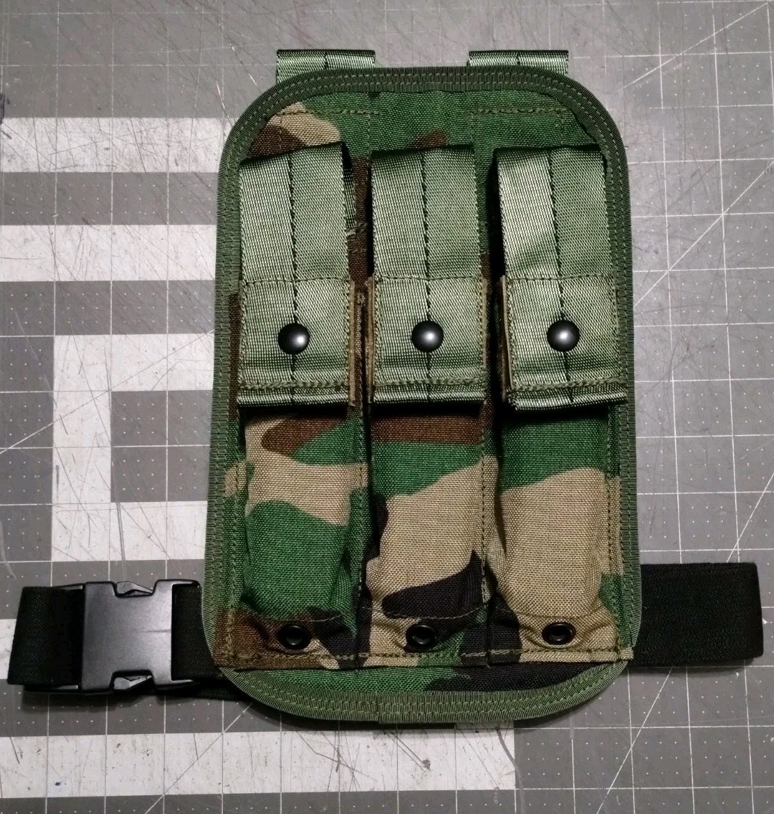 Oldgen LBT Style New Made In The USA Woodland Triple HK MP5 Drop Leg Mag Pouch