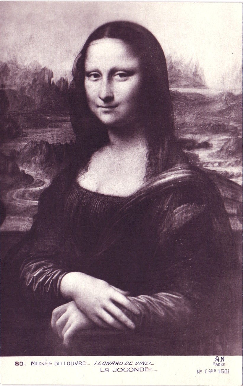 MONA LISA musee du louvre paris france real photo postcard rppc da vinci
