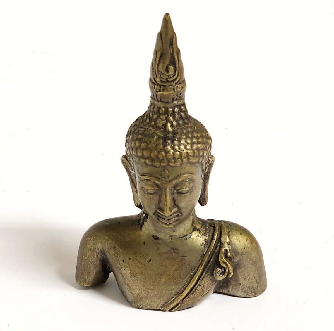 Antique Hand Crafted Bronze Buddah Statue Sculpture - Brass 5\