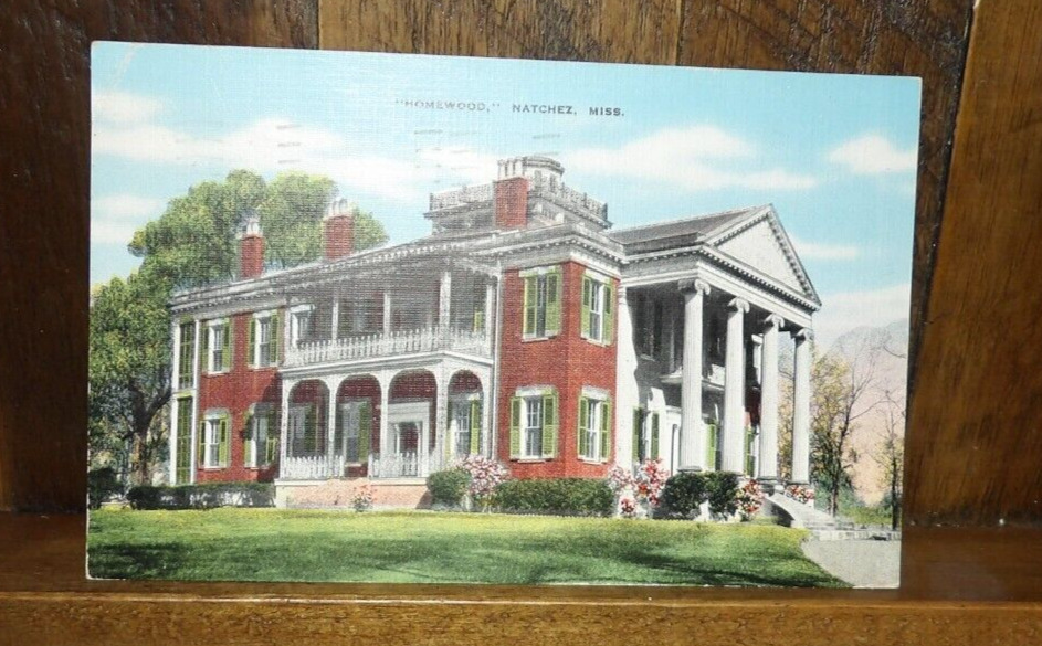 Natchez Mississippi~Home~Vintage Linen Postcard-Has Been Posted