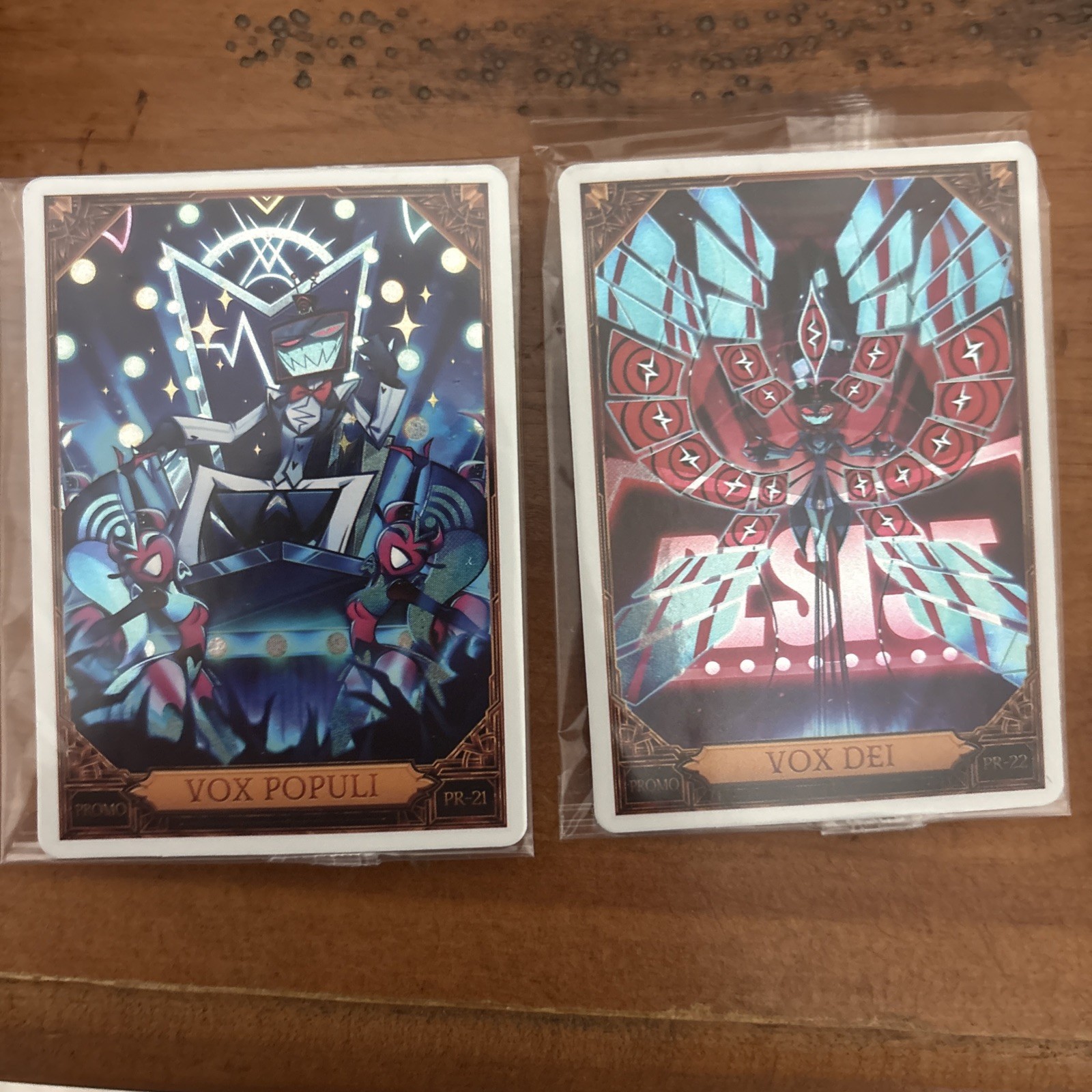 LOT OF 2 VOX POPULI & DEI White Foil Promo PR-21 & PR-22 Hazbin Hotel LOT OF 2 VOX POPULI & DEI White Foil Promo PR-21 & PR-22 Hazbin Hotel