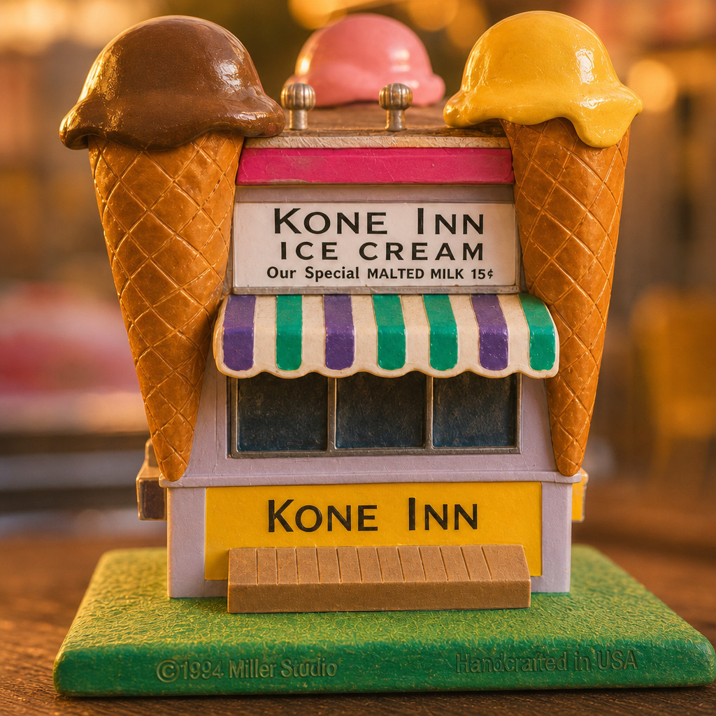 Lefton Kone Inn Ice Cream Stand Figurine #01613 Vintage Americana Collectible