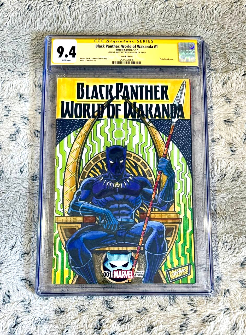 BLACK PANTHER #1 ORIG ART 1/ 1 SKETCH SIGNED STEVEN BUTLER CGC SS 9.4 AVENGERS