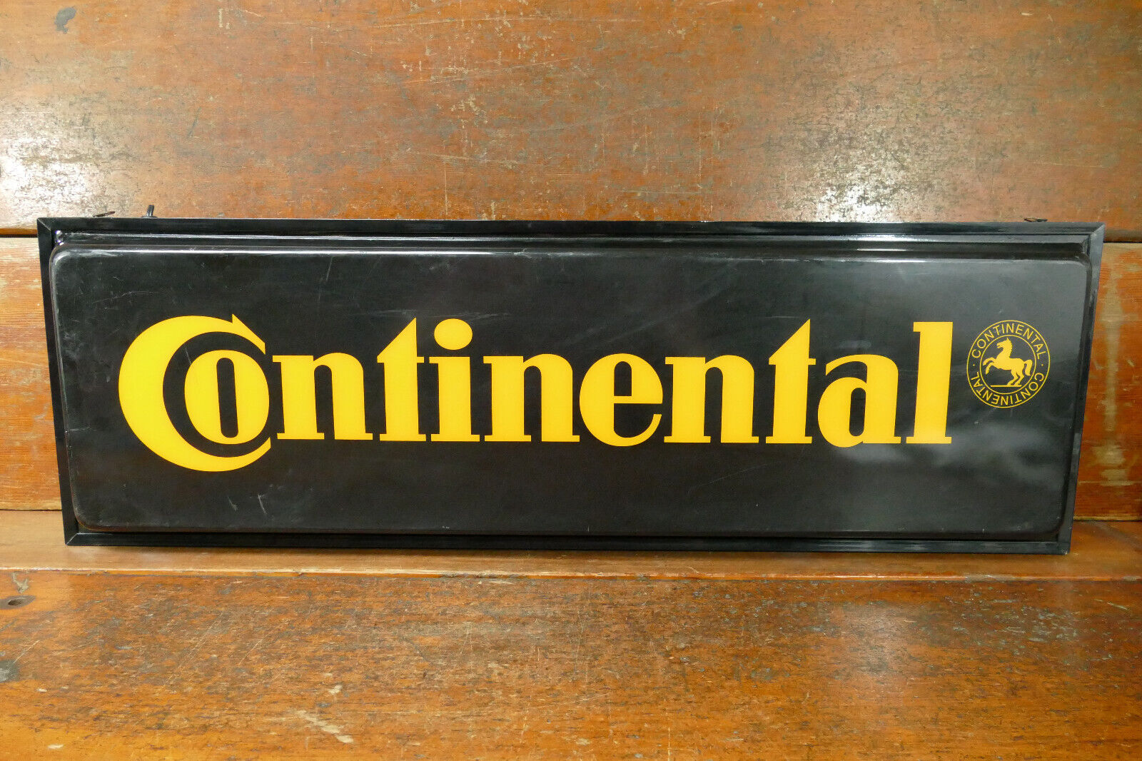 Vintage Original CONTINENTAL Tires Lighted Double Sided Advertising Sign 37”